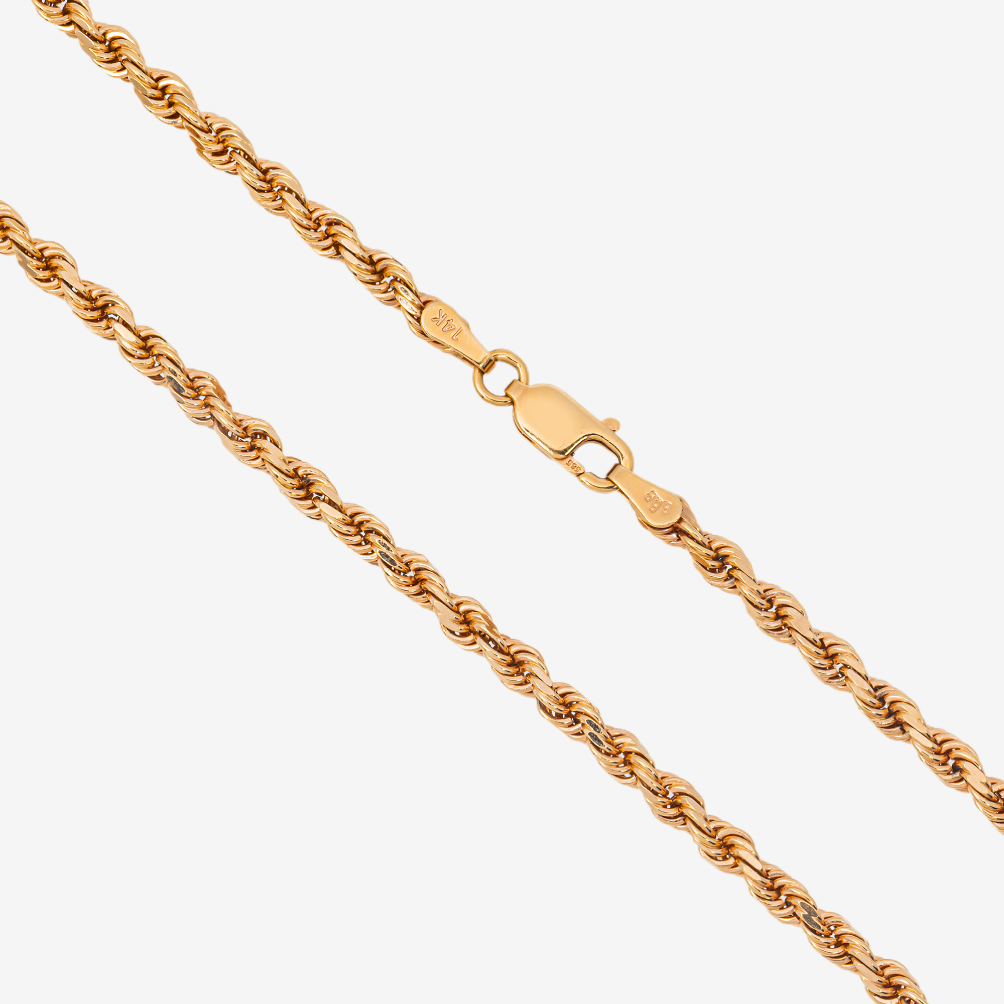 14K ROSE ROPE SOLID GOLD CHAIN