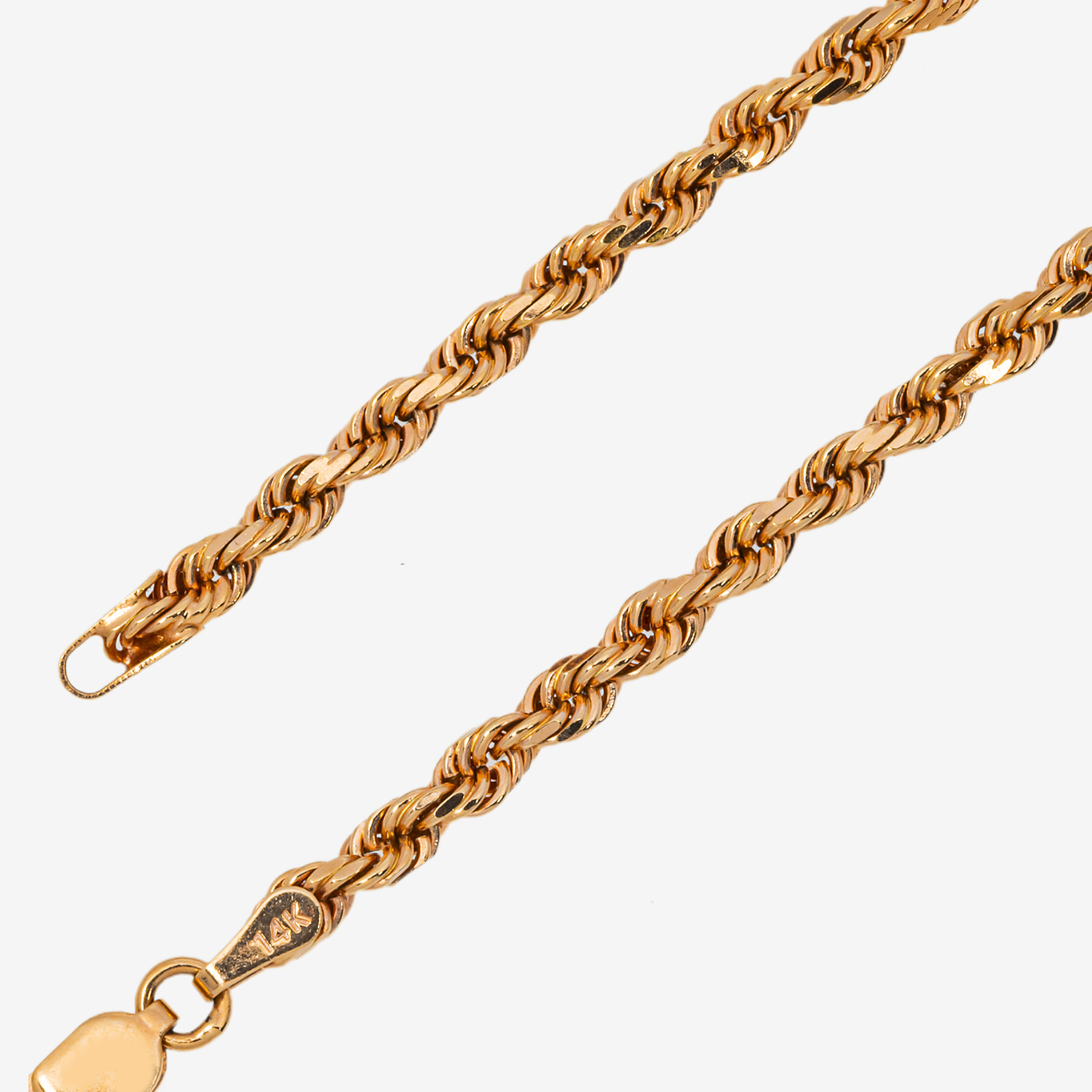 14K ROSE ROPE SOLID GOLD CHAIN