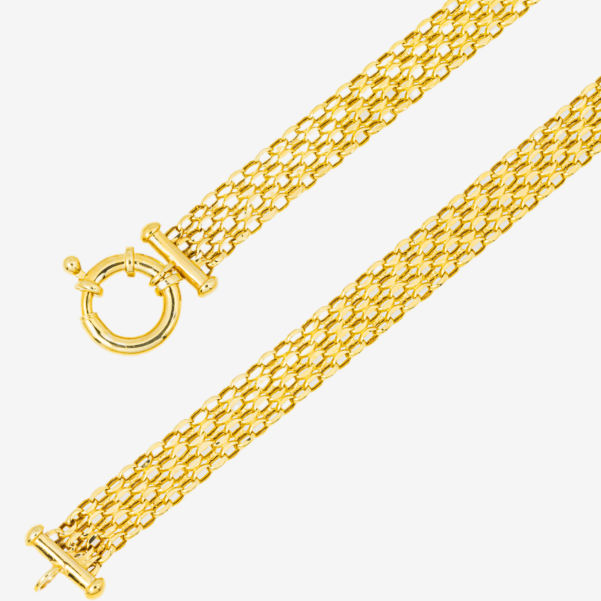 14K MESH CHAIN HEART CHARM NECKLACE POPCORN MESH TOGGLE CLASP PUFFED HEART PENDANT IN YG