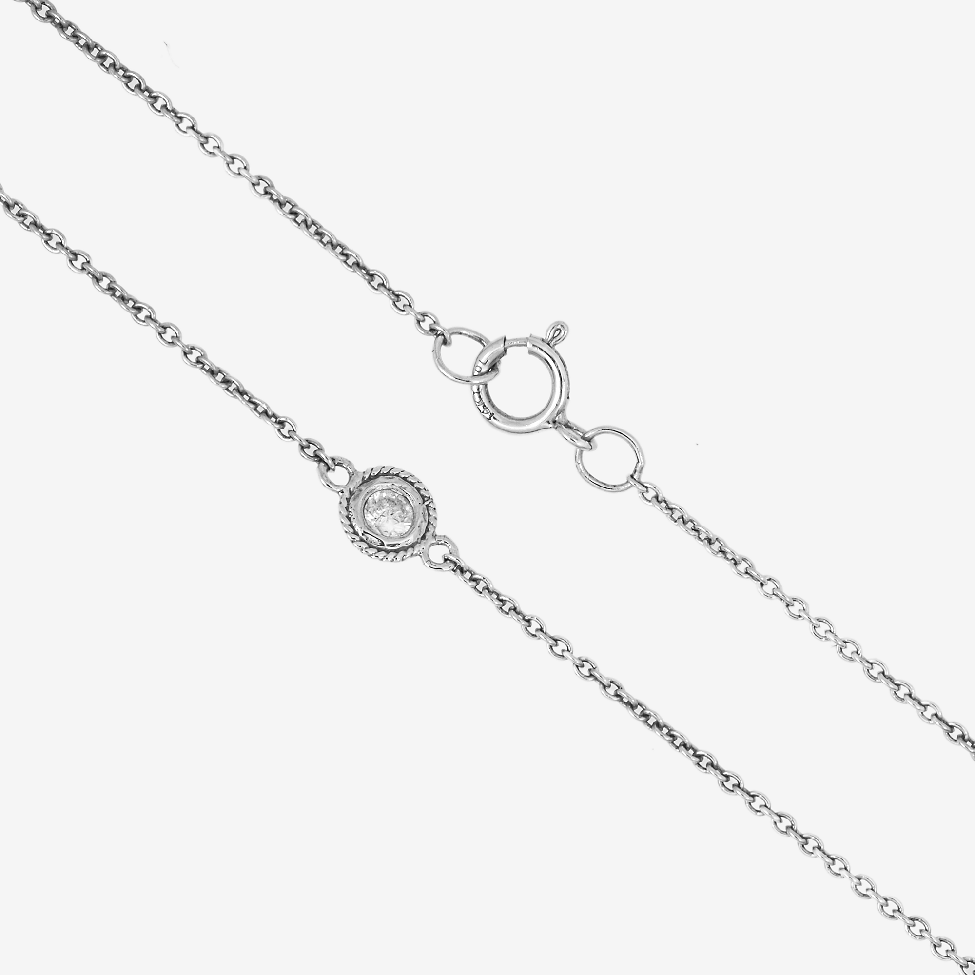 14K ROUND DIAMOND NECKLACE IN WG