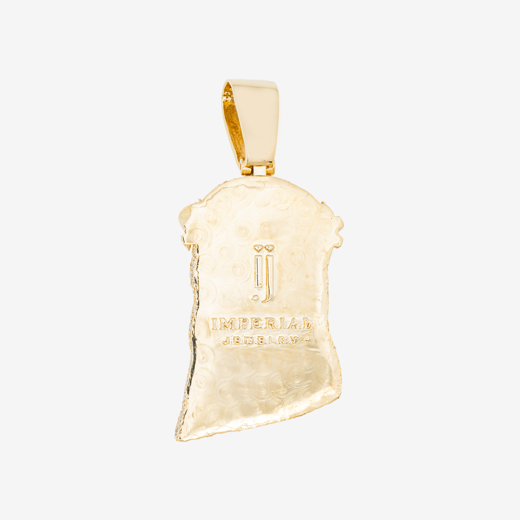 14K JESUS PENDANT IN YG 2" W/2.8CT DIAMONDS