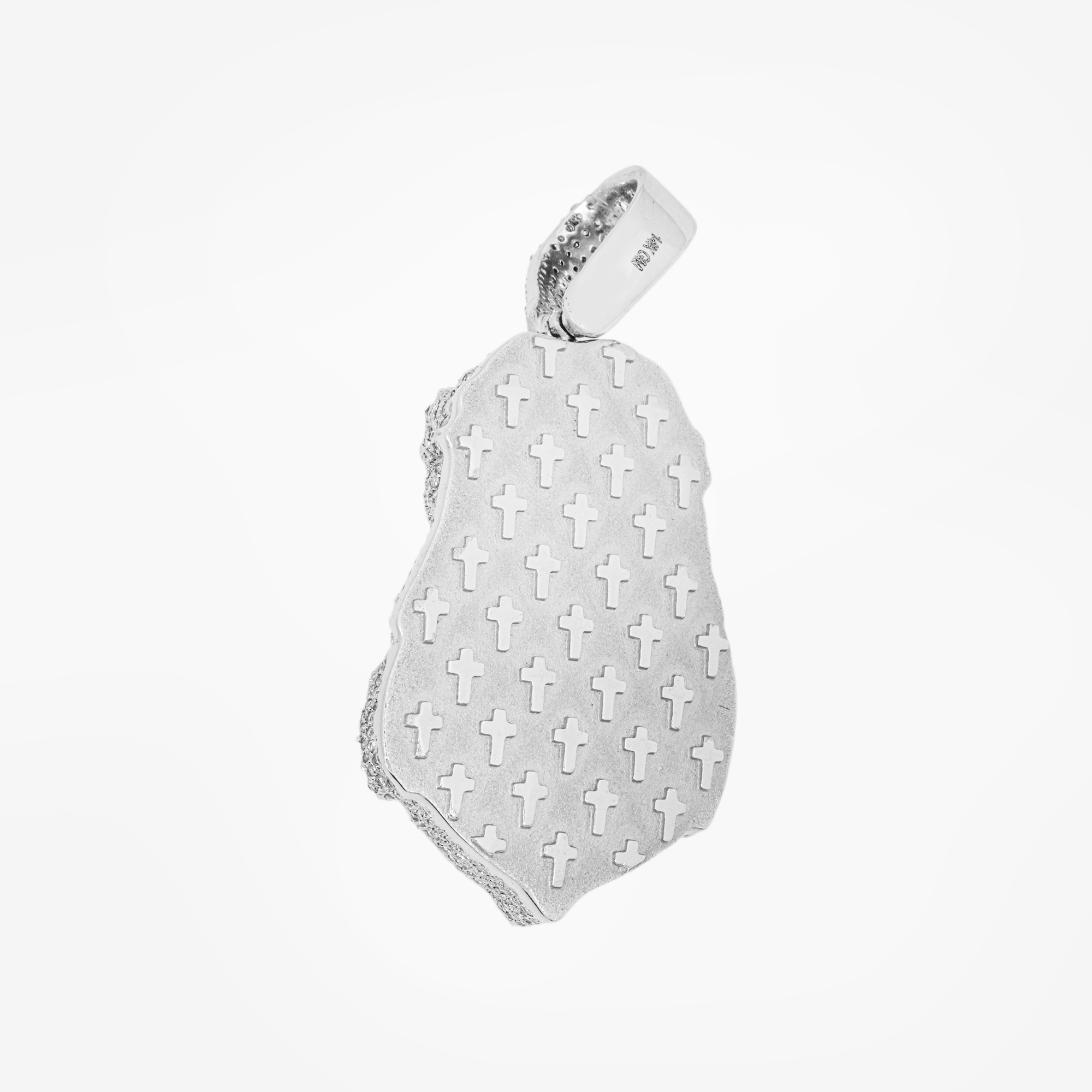 14K JESUS PENDANT IN WG 1.75" W/2.66 CT DIAMONDS