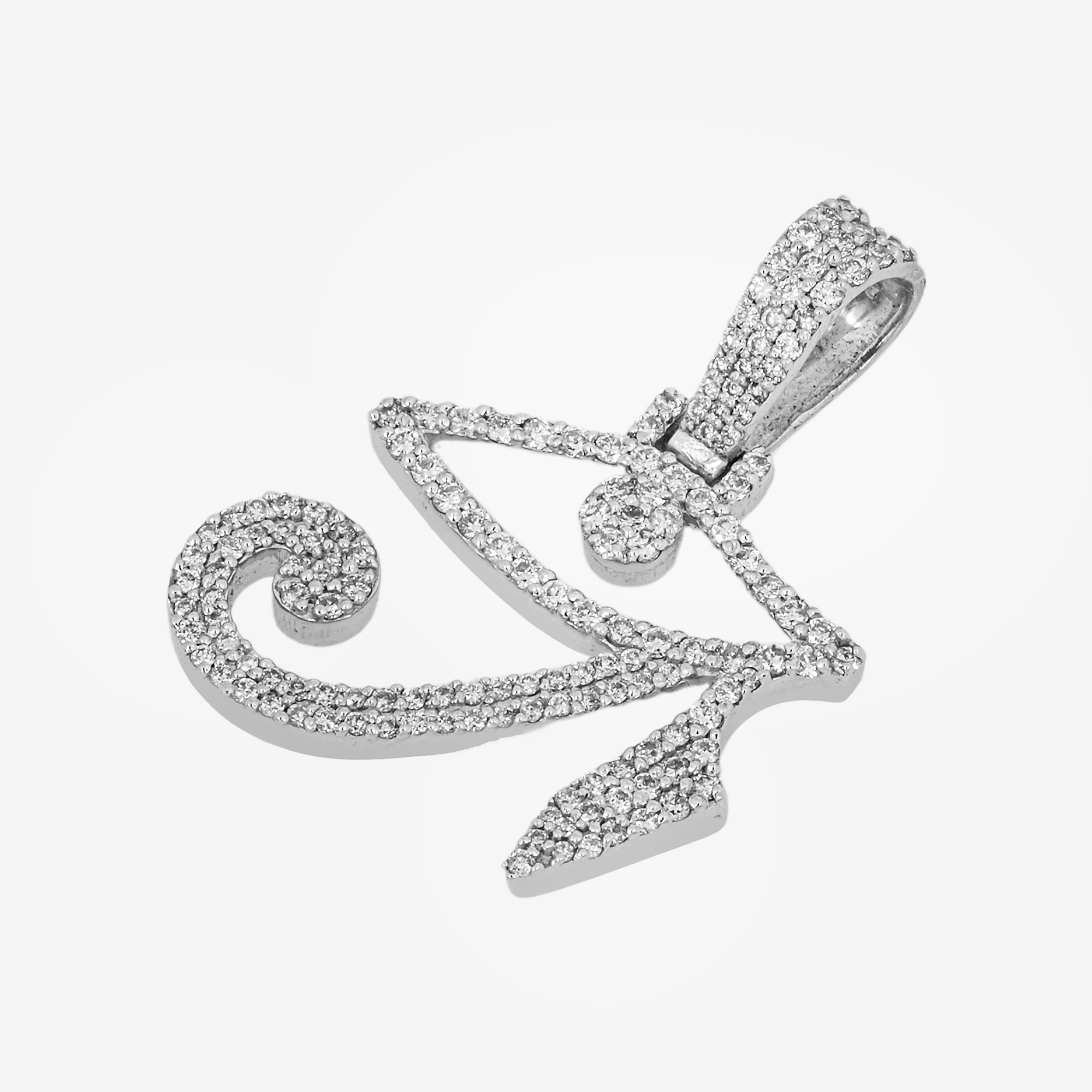 14K EYE OF HORUS PENDANT IN WG 1.25" W/2.1CT DIAMONDS