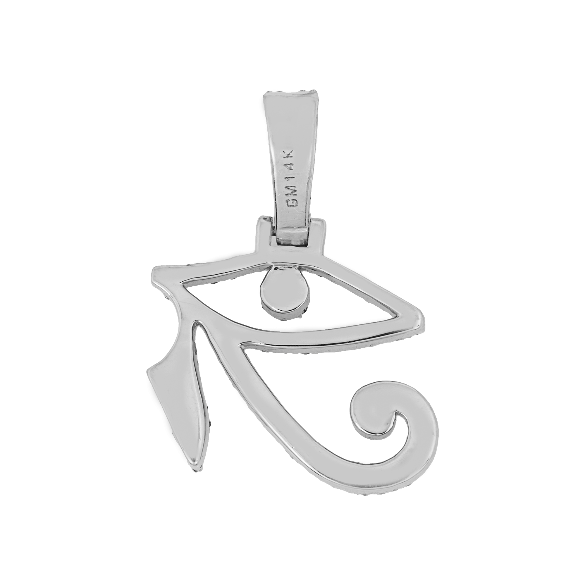 14K EYE OF HORUS PENDANT IN WG 1.25" W/2.1CT DIAMONDS