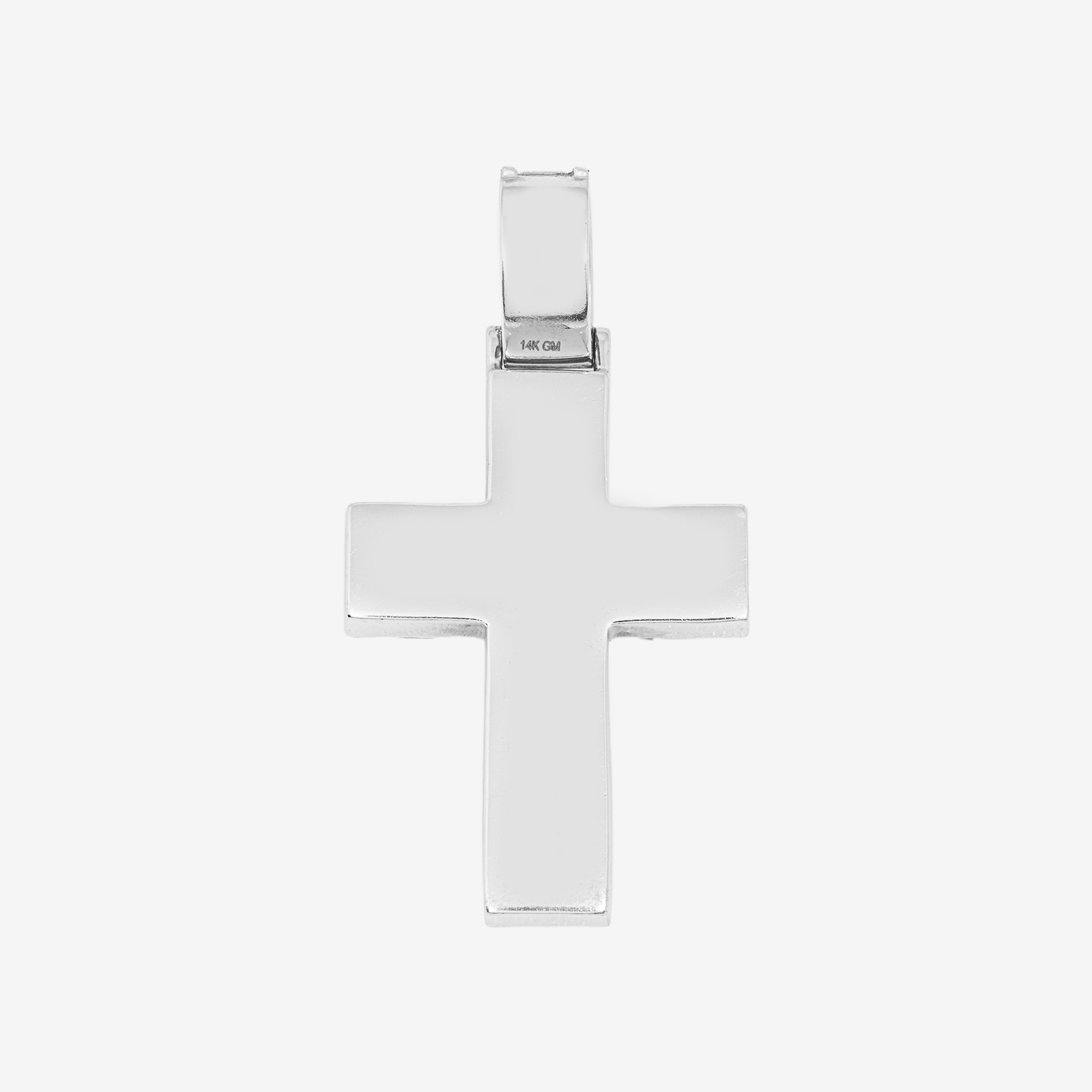 14K CROSS PENDANT IN WG 1.5" W/5.75CT DIAMONDS