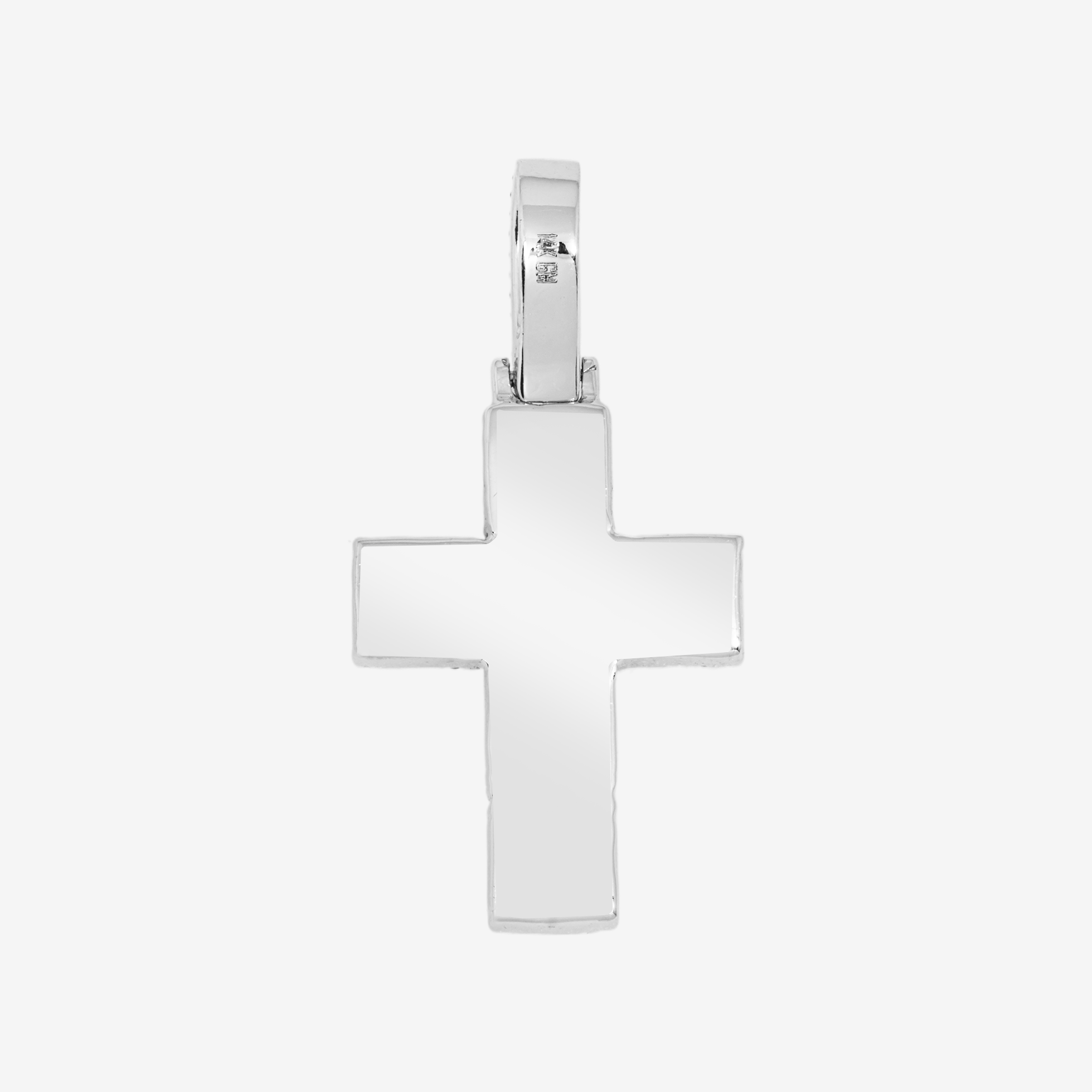 14K CROSS PENDANT IN WG 1.25" W/1.1CT DIAMONDS