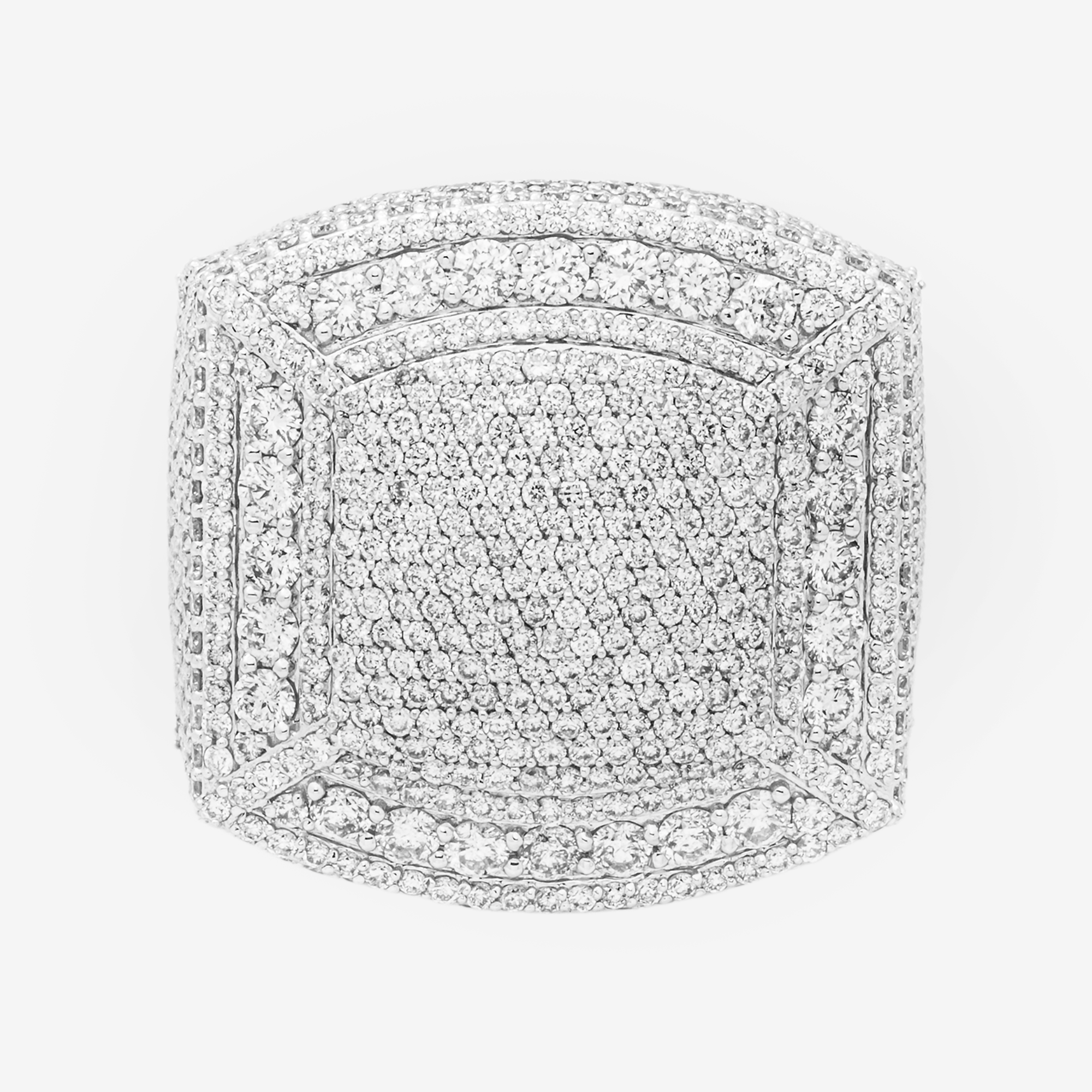 14K HALO DIAMOND RING IN WG 6.5 CT DIAMONDS