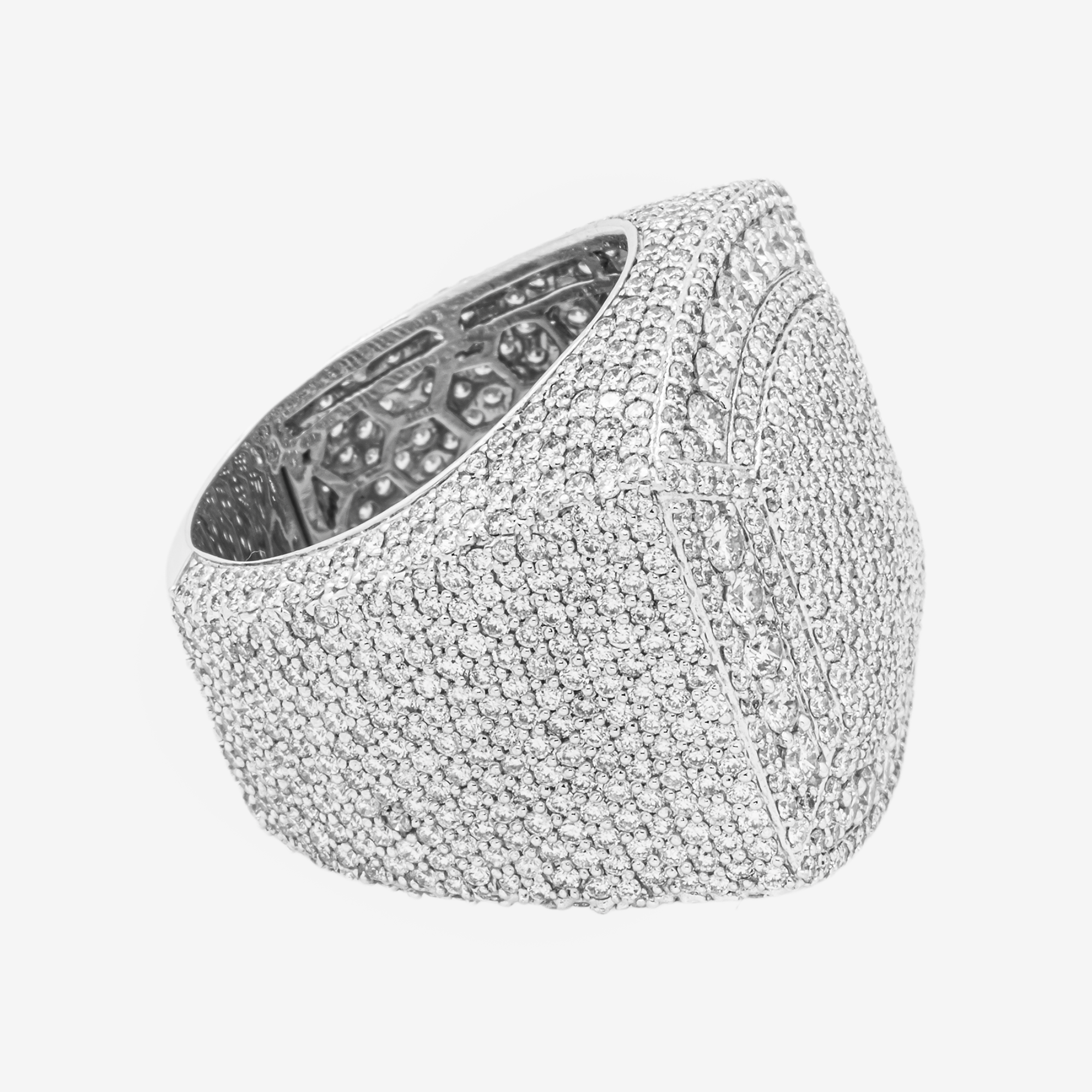 14K HALO DIAMOND RING IN WG 6.5 CT DIAMONDS