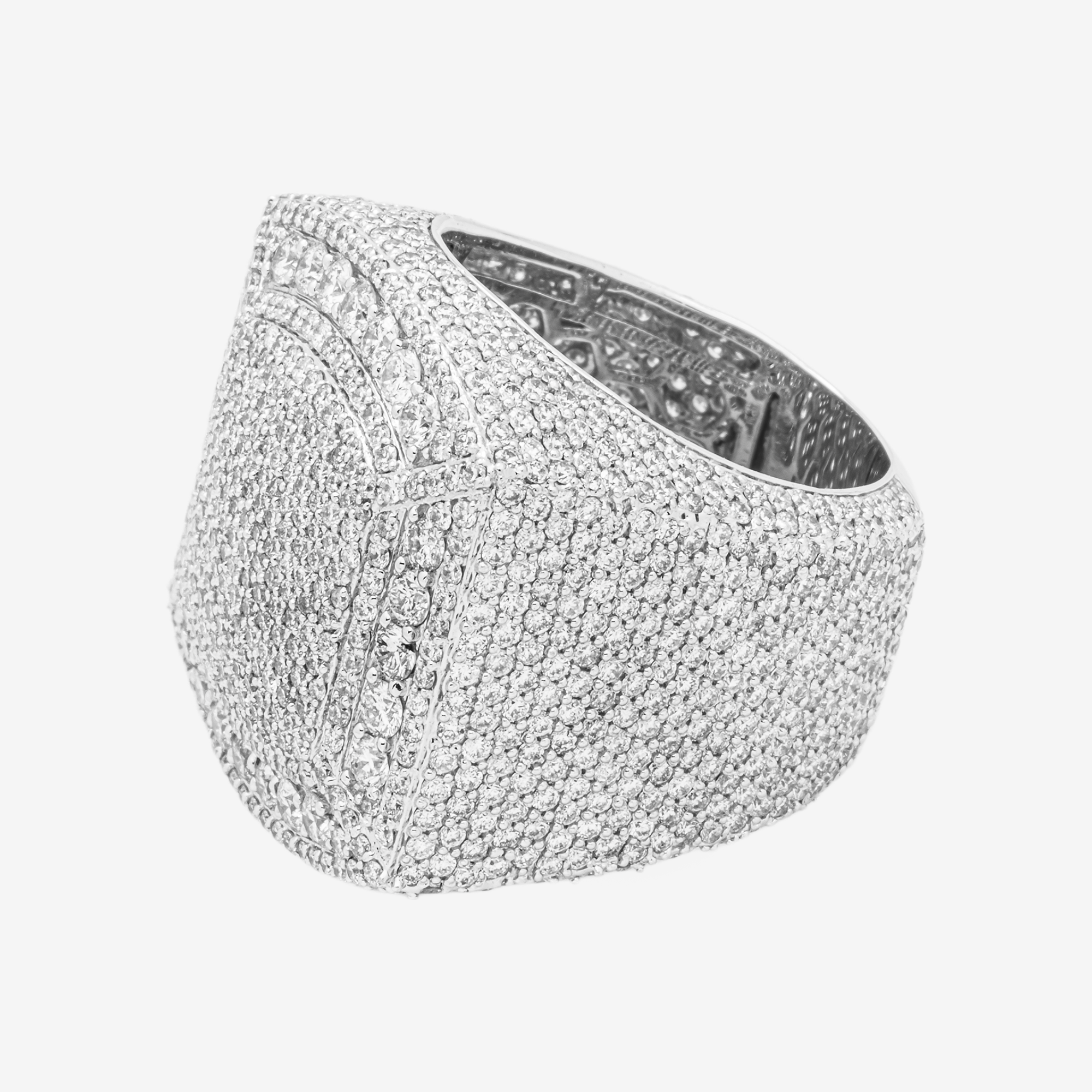 14K HALO DIAMOND RING IN WG 6.5 CT DIAMONDS