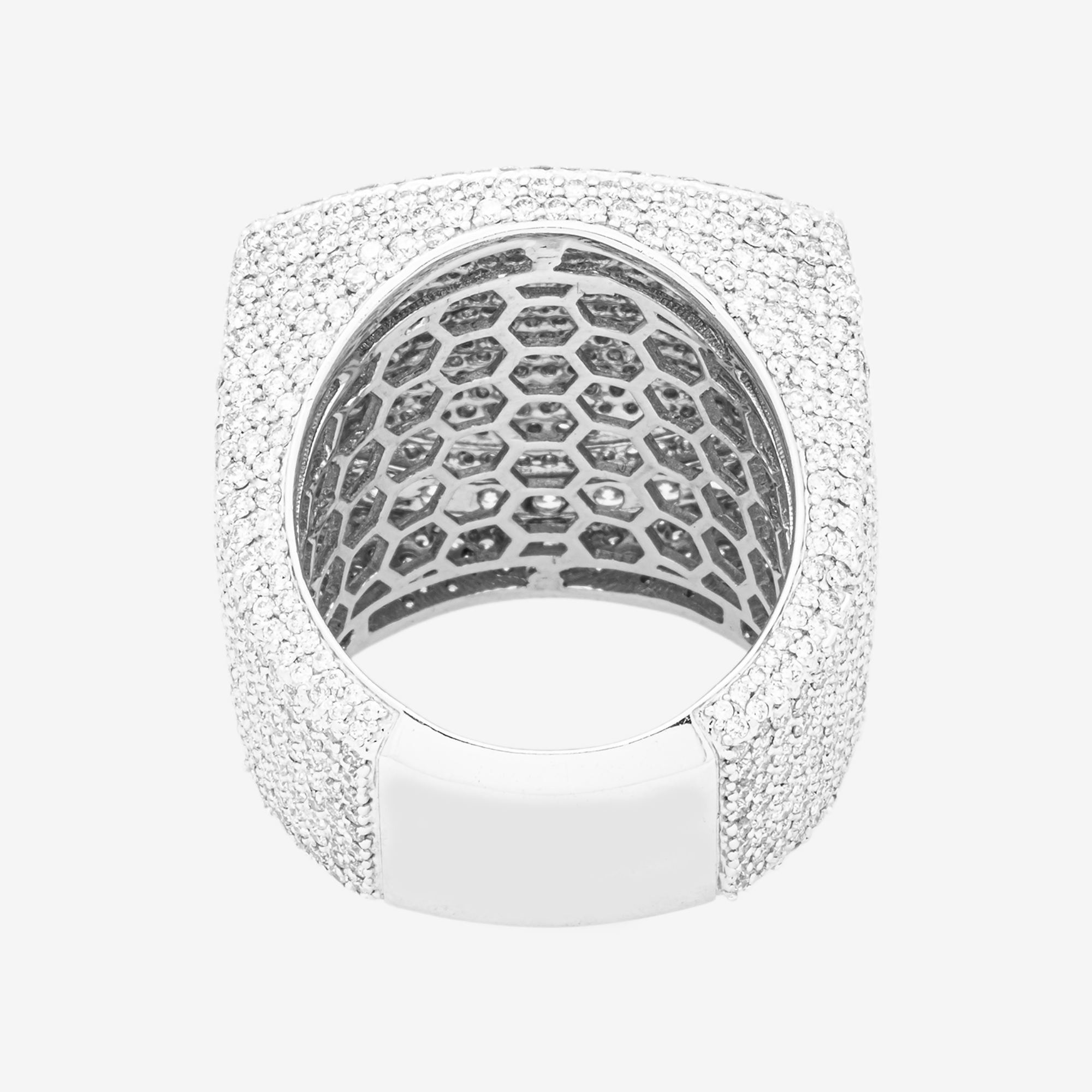 14K HALO DIAMOND RING IN WG 6.5 CT DIAMONDS