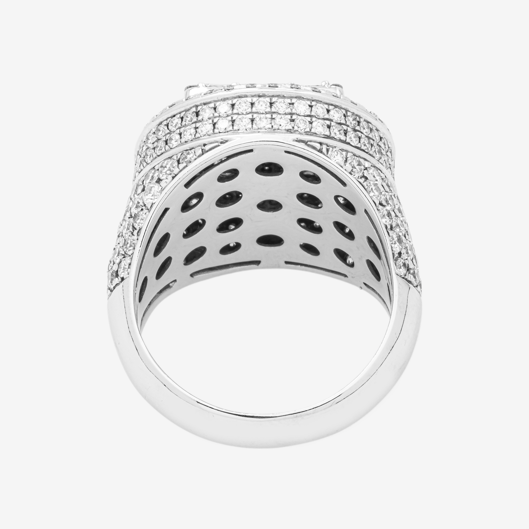 14K HALO DIAMOND RING IN WG 4.8 CT DIAMONDS