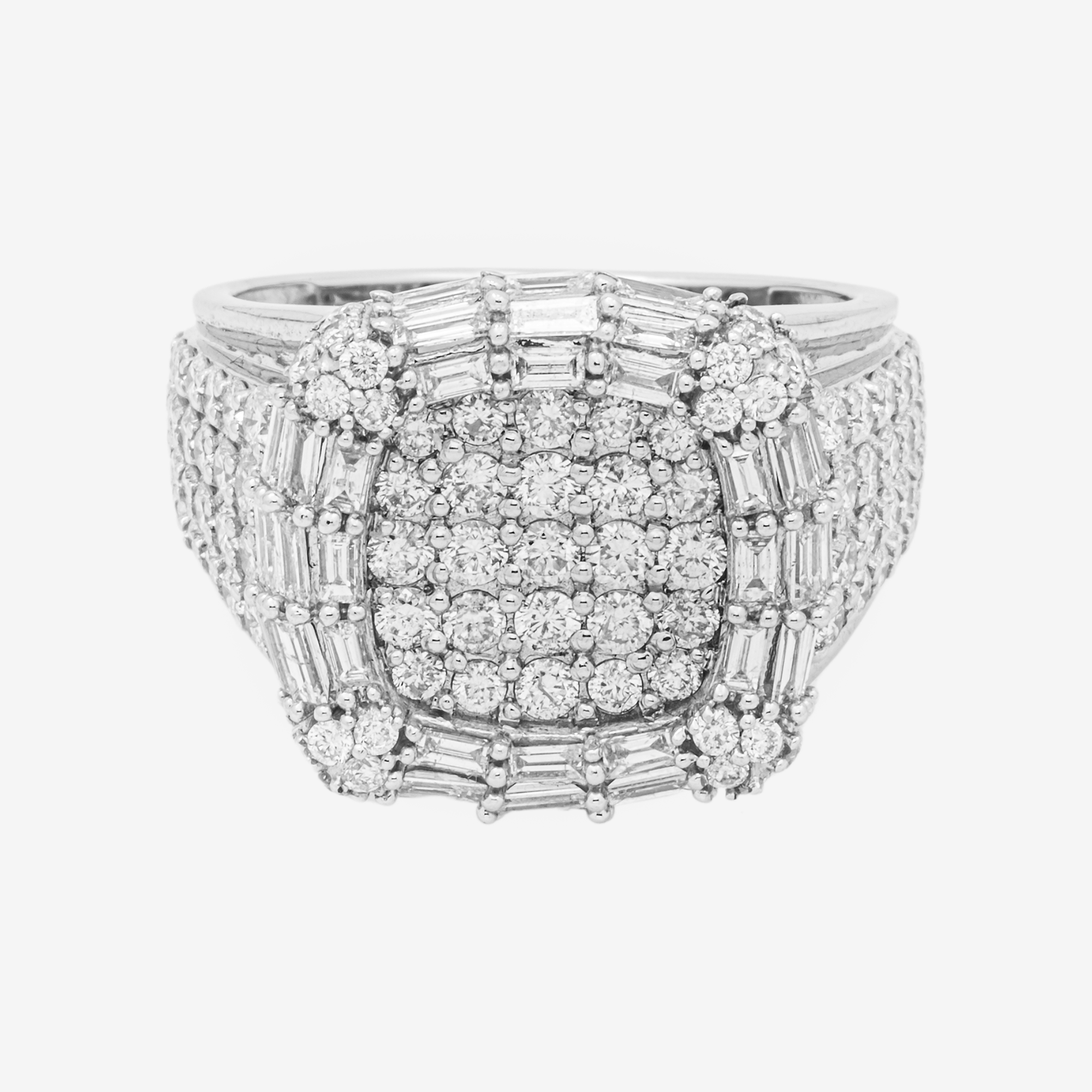 14K HALO DIAMOND RING IN WG 4 CT DIAMONDS