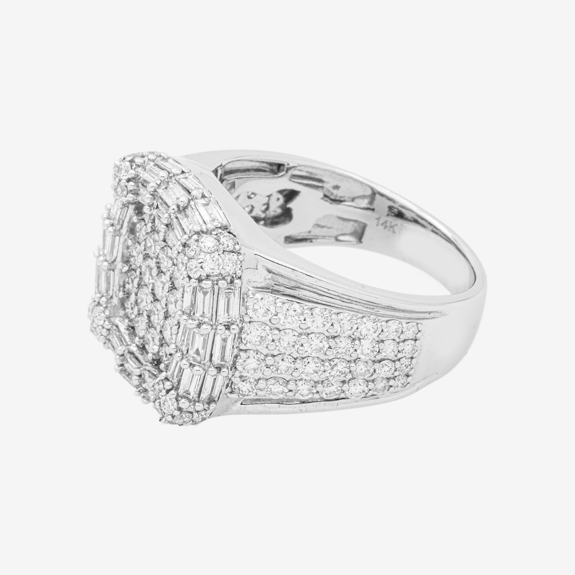 14K HALO DIAMOND RING IN WG 4 CT DIAMONDS