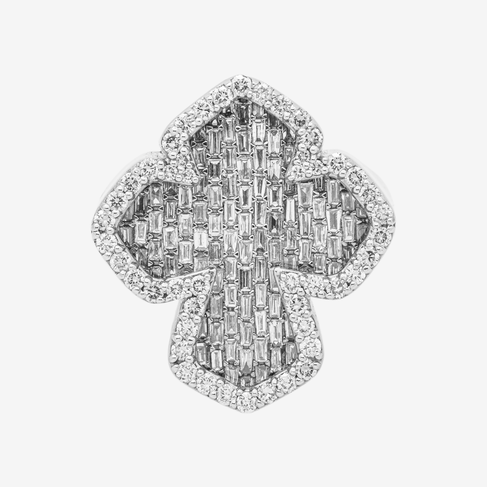 10K GOTH CROSS DIAMOND RING IN WG 1.78 CT DIAMONDS
