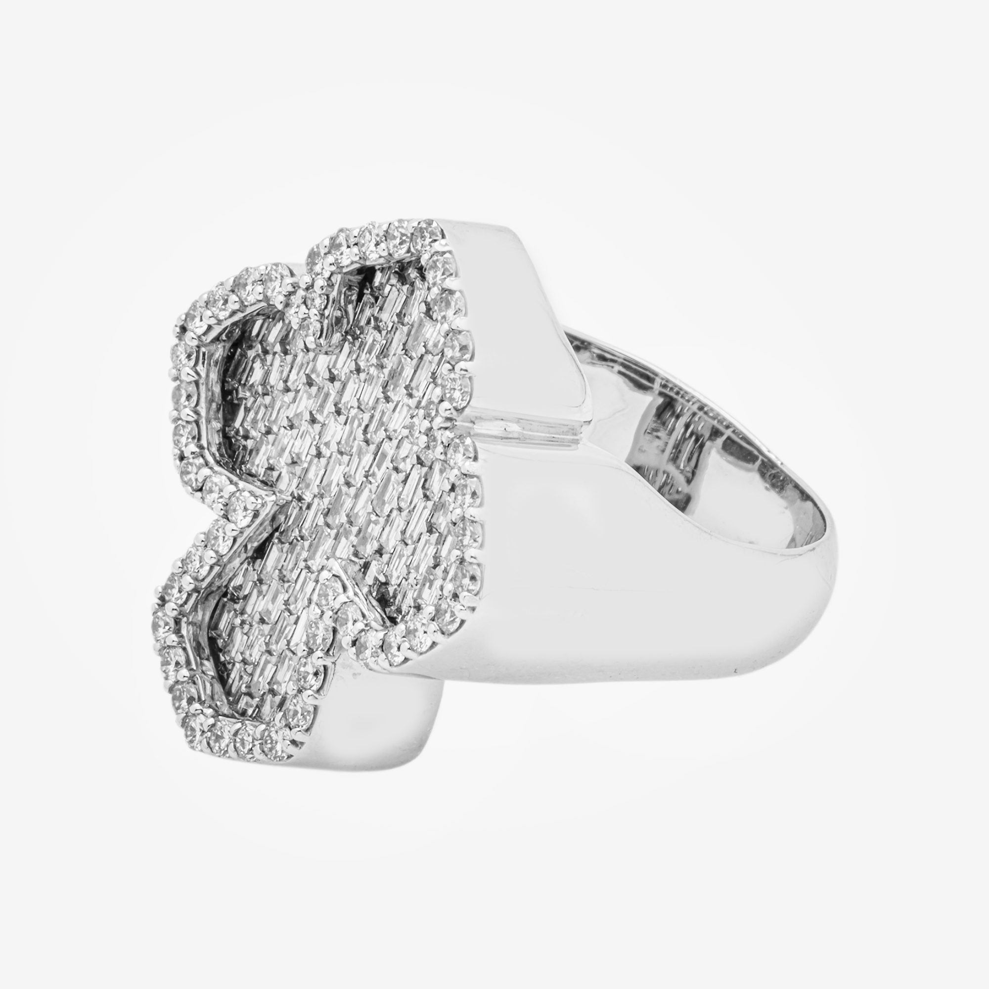 10K GOTH CROSS DIAMOND RING IN WG 1.78 CT DIAMONDS