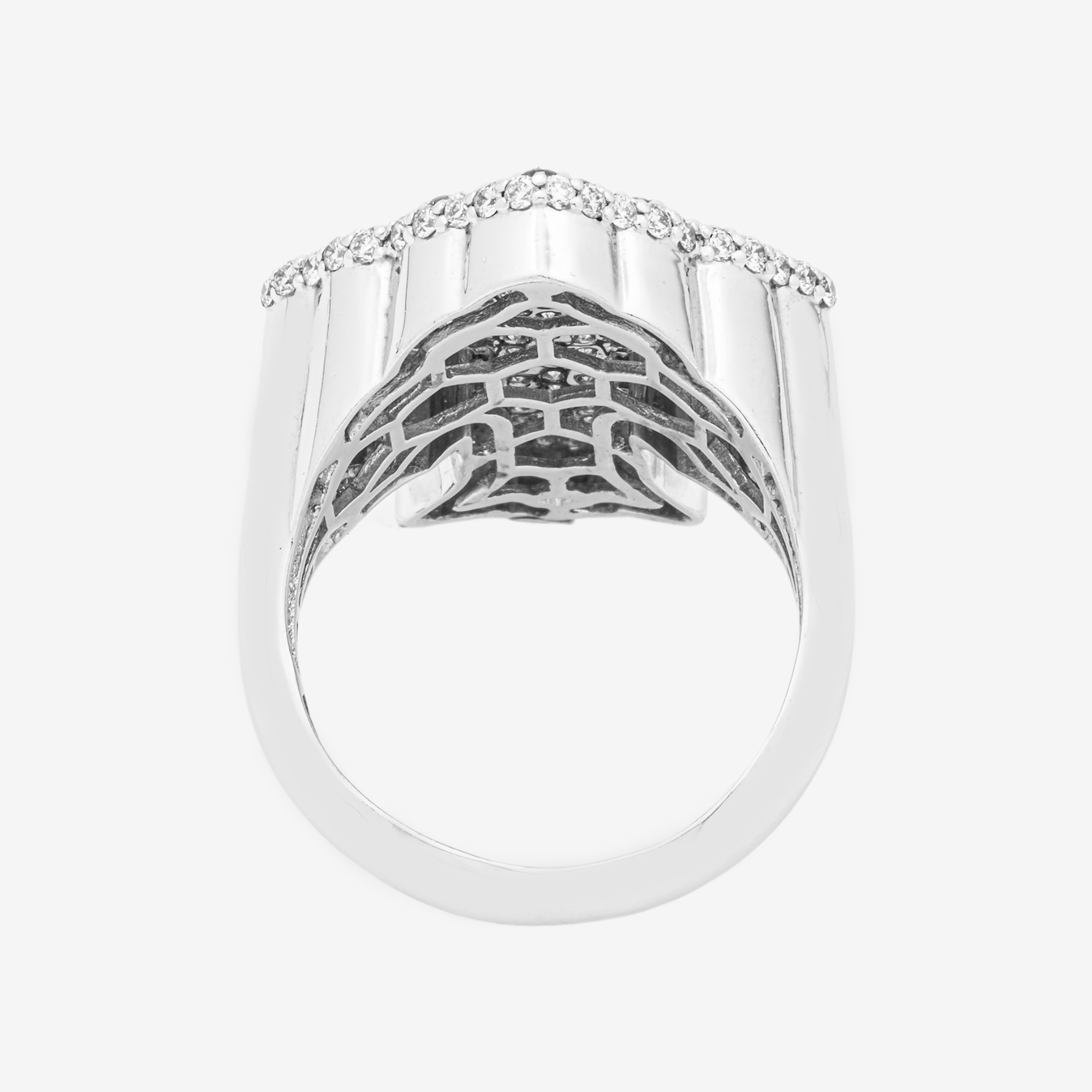 10K CLOVER CROSS DIAMOND RING IN WG 2.22 CT DIAMONDS