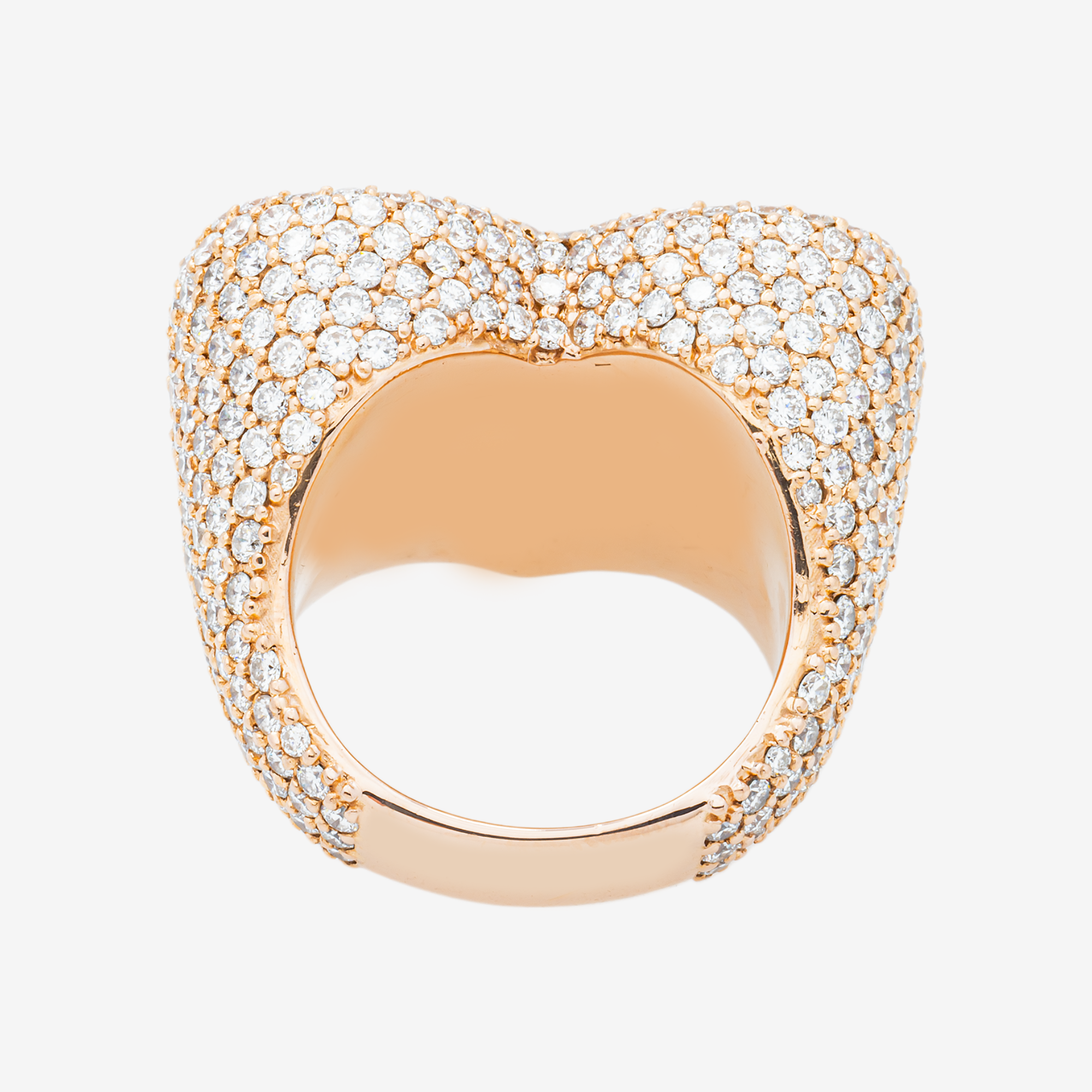 14K HEART DIAMOND RING IN RG 8.7 CT DIAMONDS