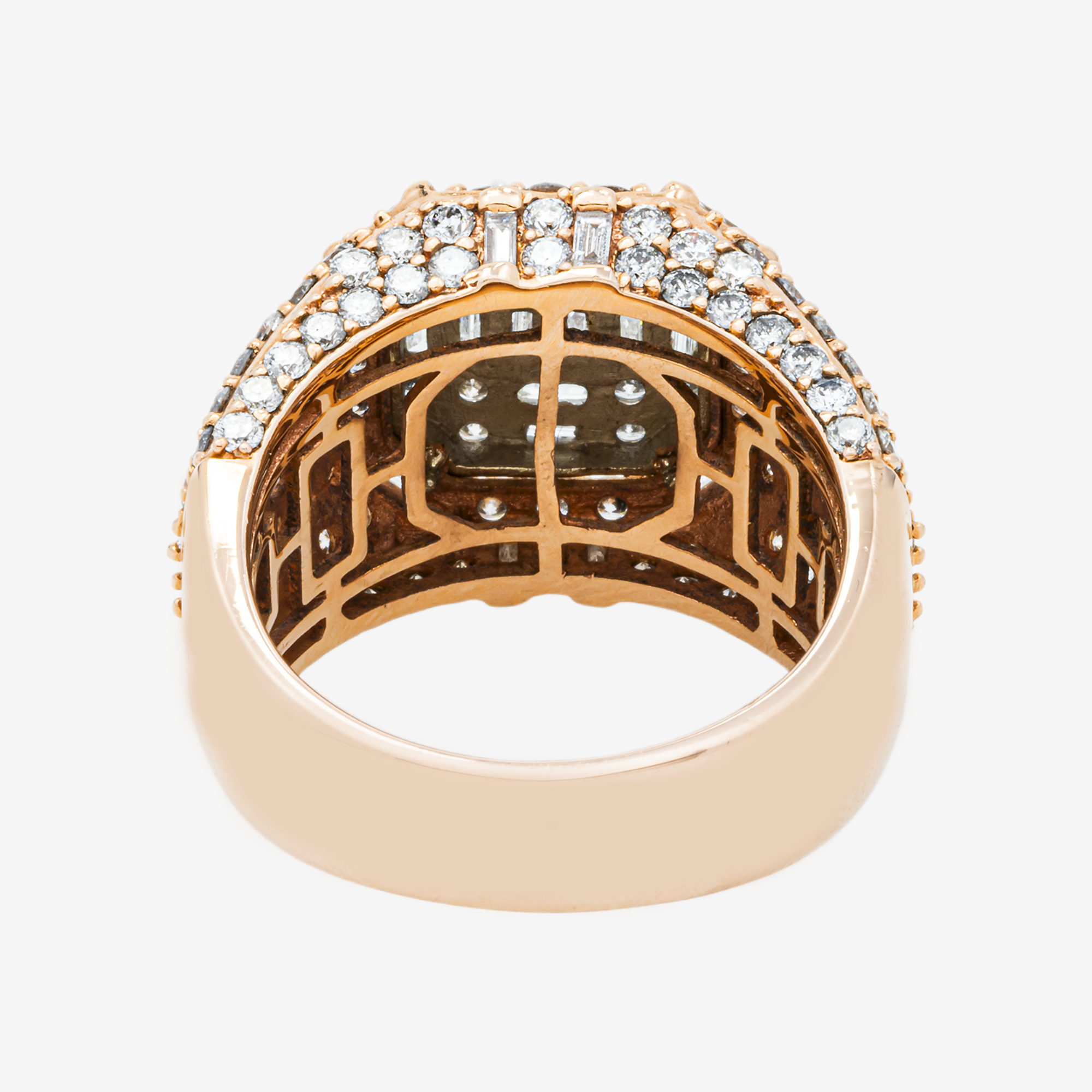 14K HALO DIAMOND RING IN RG 5.84 CT DIAMONDS