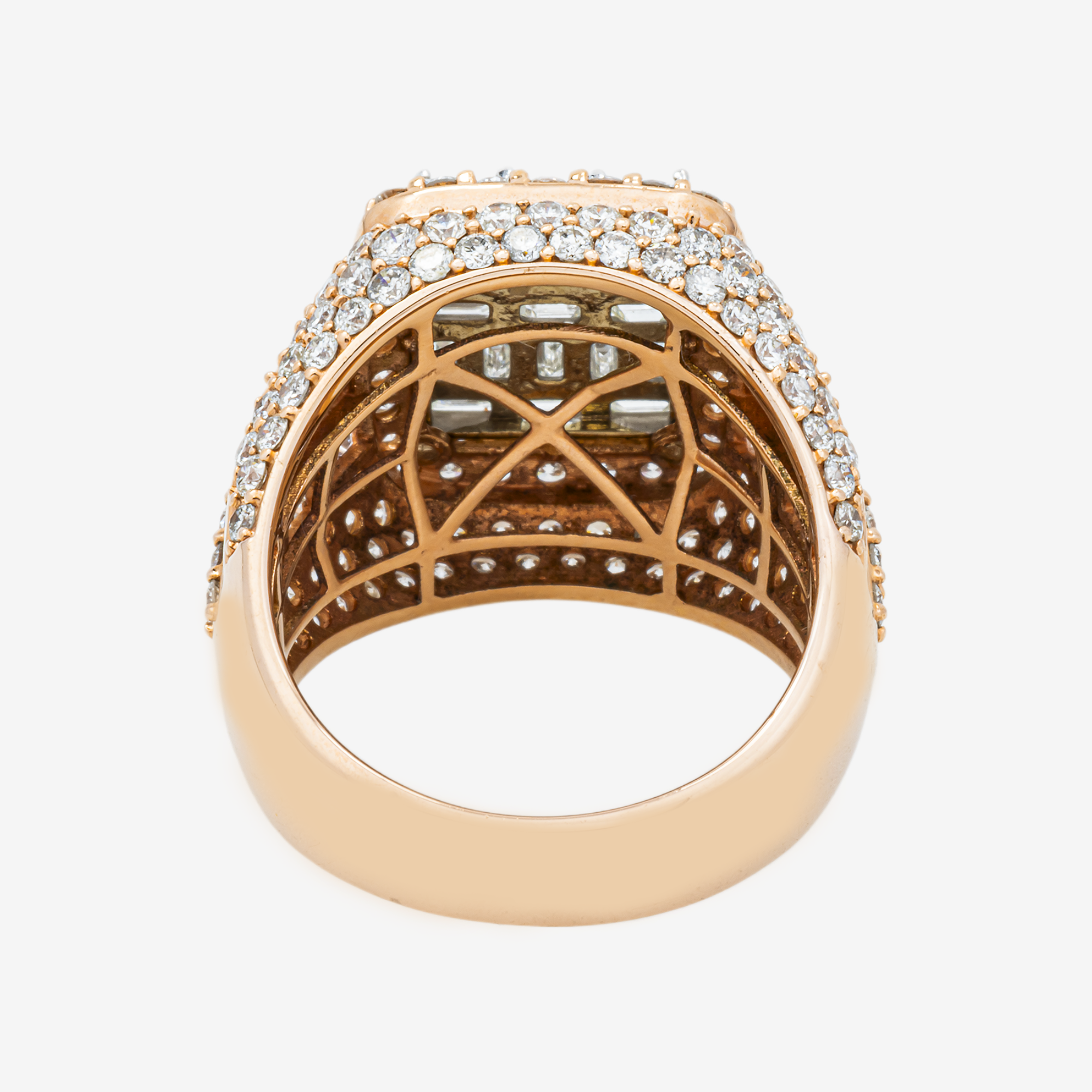 14K HALO DIAMOND RING IN RG 7.5 CT DIAMONDS