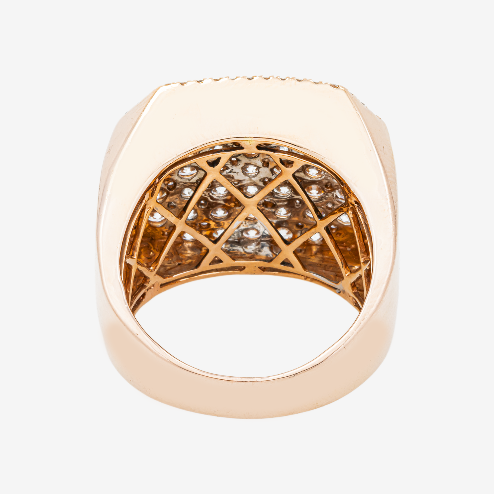 14K HALO DIAMOND RING IN RG 3.5 CT DIAMONDS