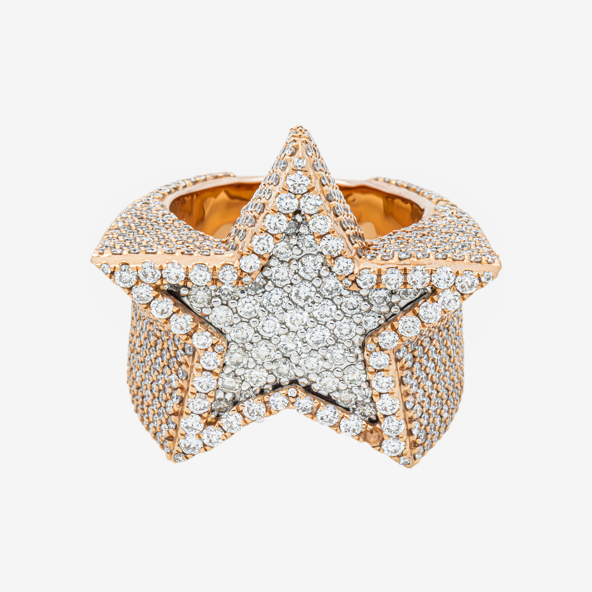 14K STAR DIAMOND RING IN RG 8.66 CT DIAMONDS