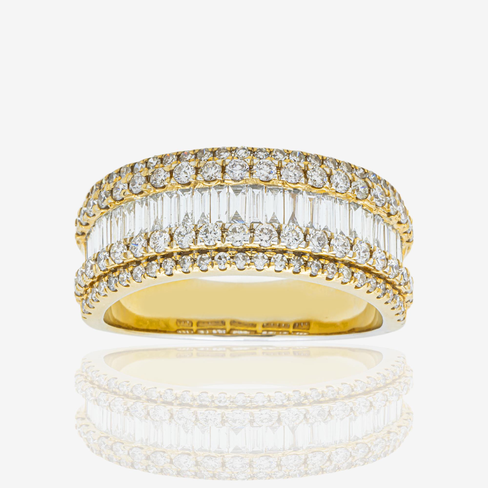 14K YELLOW ROUND DIAMOND RING IN YG 7.6 CT DIAMONDS