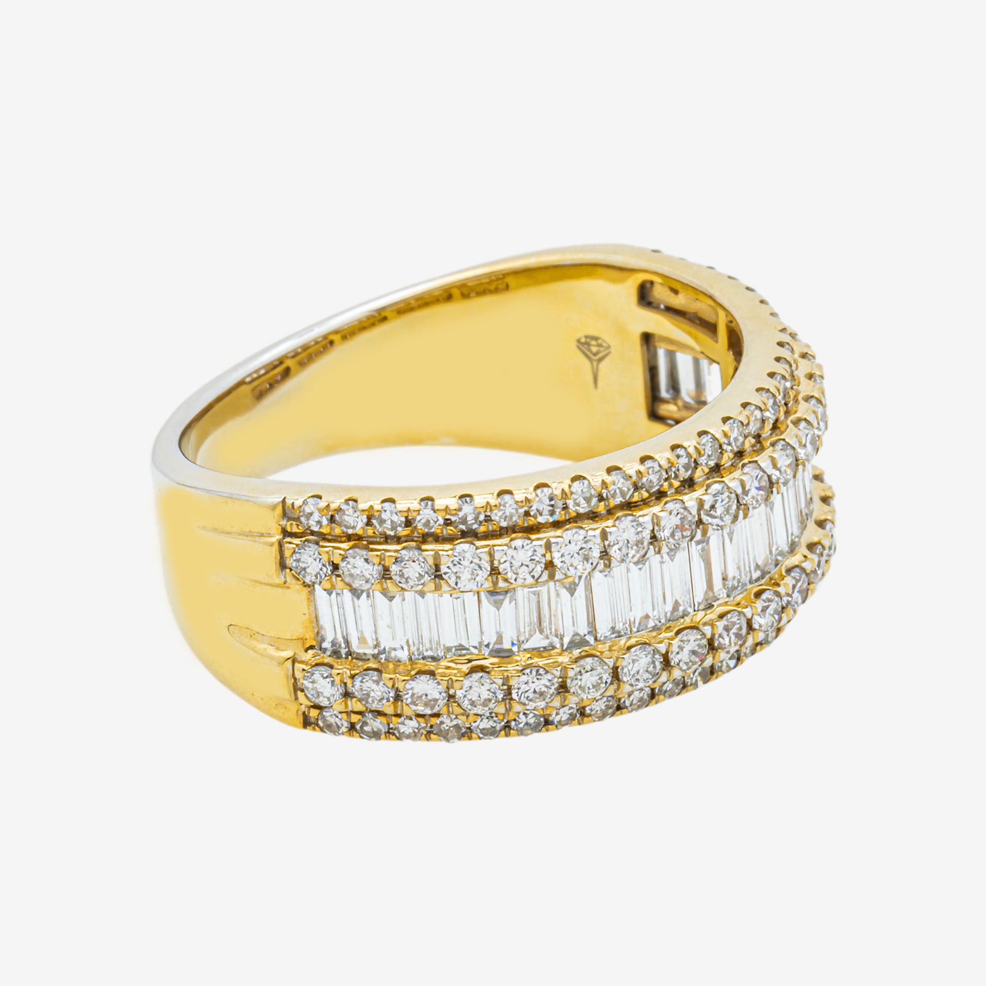 14K YELLOW ROUND DIAMOND RING IN YG 7.6 CT DIAMONDS