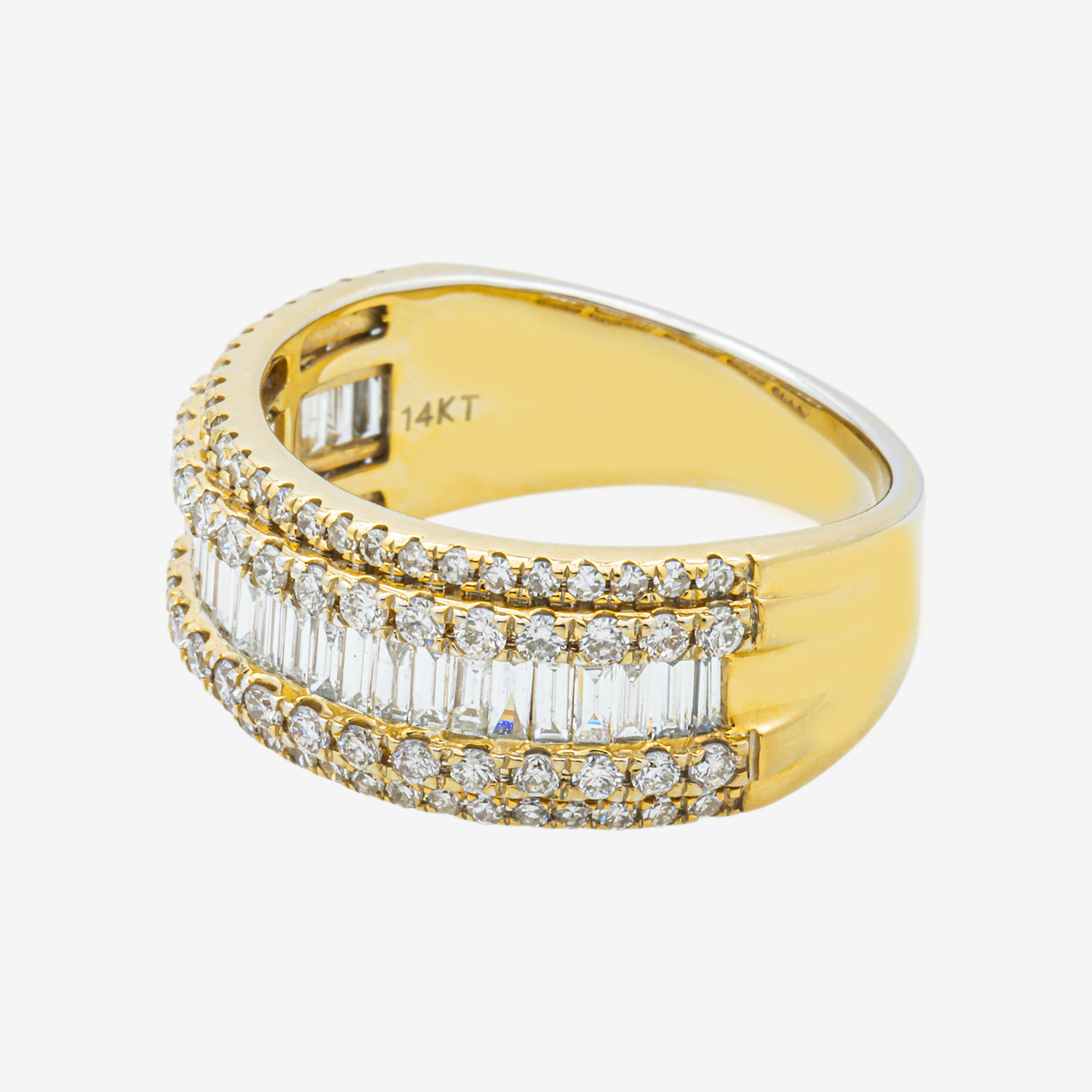 14K YELLOW ROUND DIAMOND RING IN YG 7.6 CT DIAMONDS