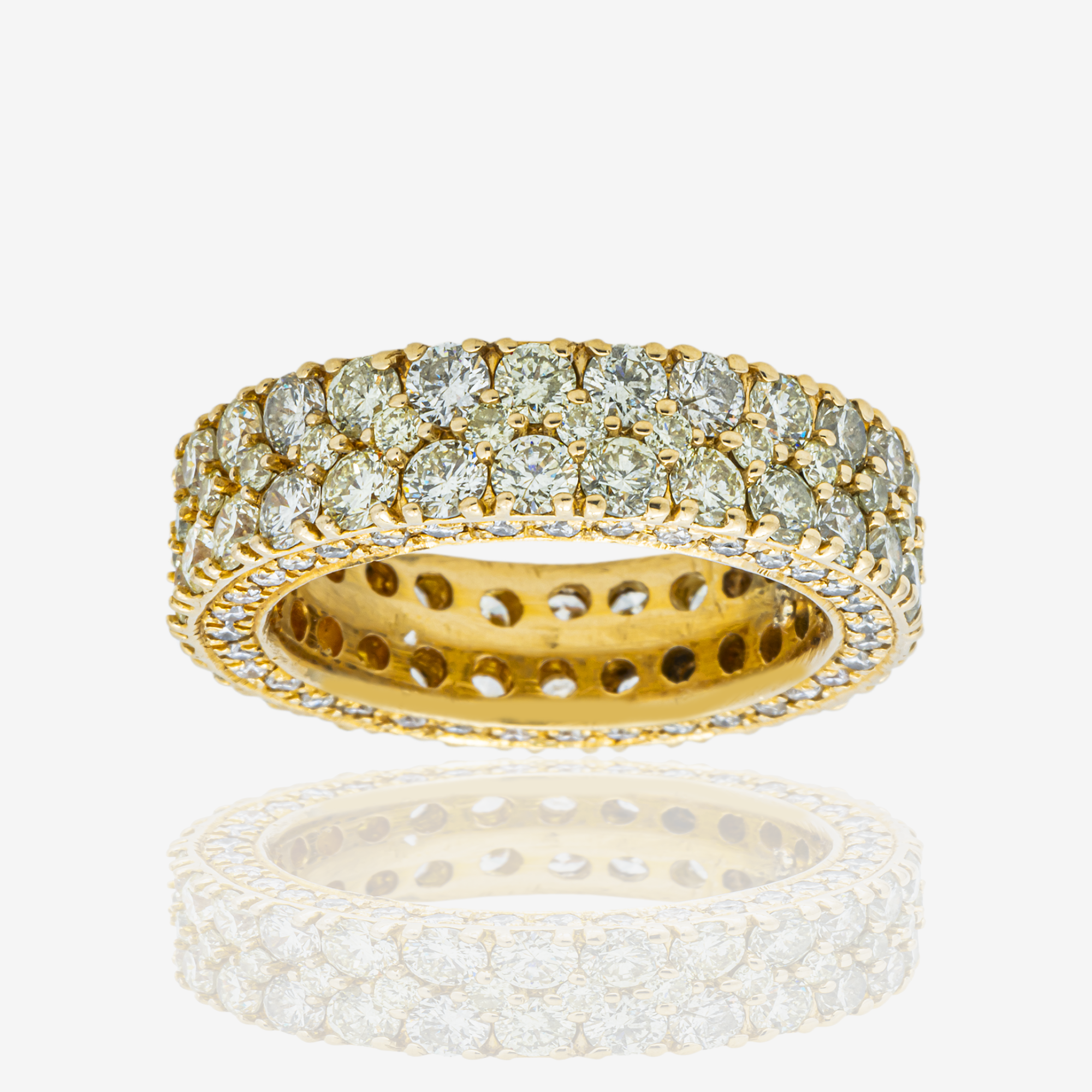 14K HONEYCOMB BAND RING IN YG 8.6 CT DIAMONDS
