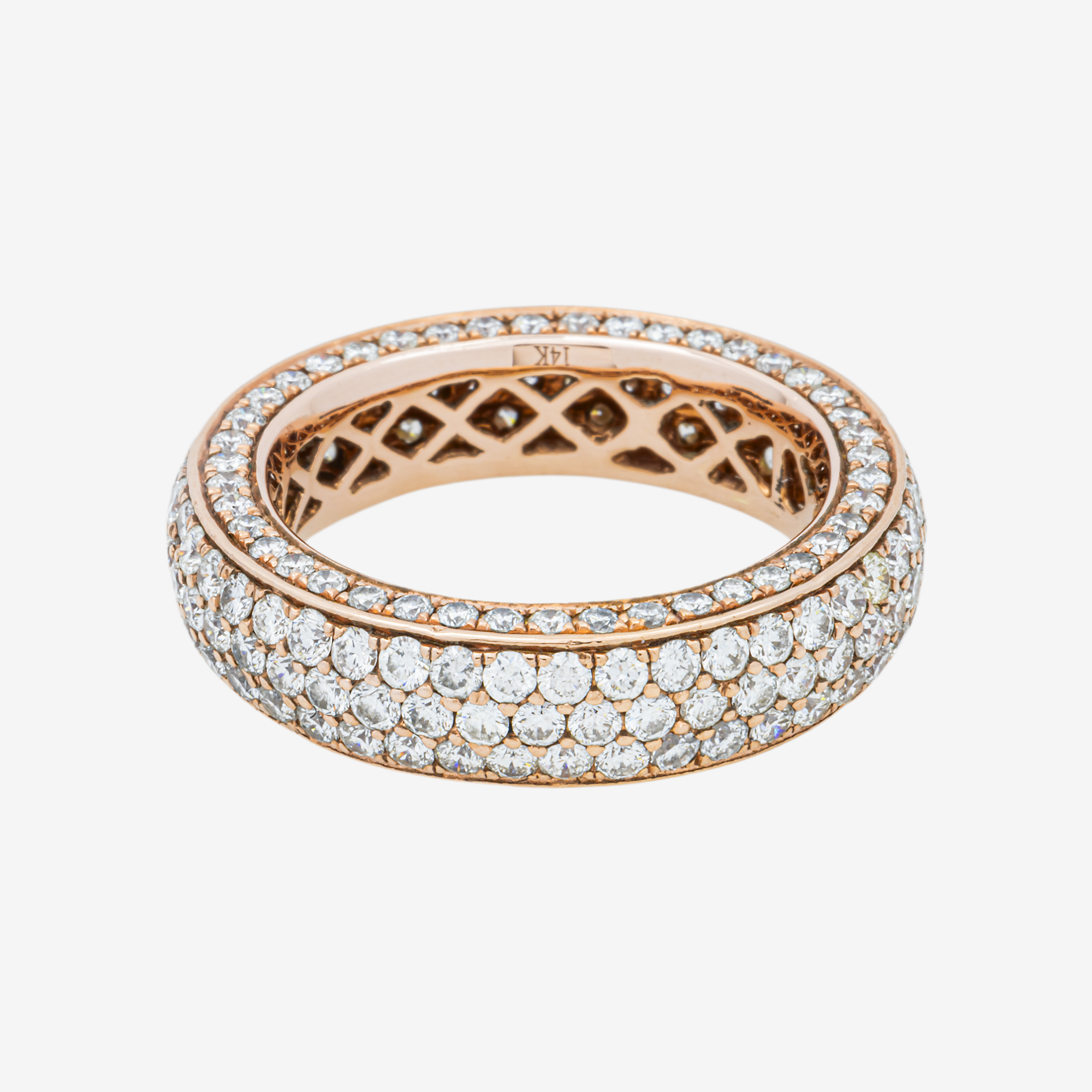 HONEYCOMB BAND RING IN RG 5.8 CT DIAMONDS