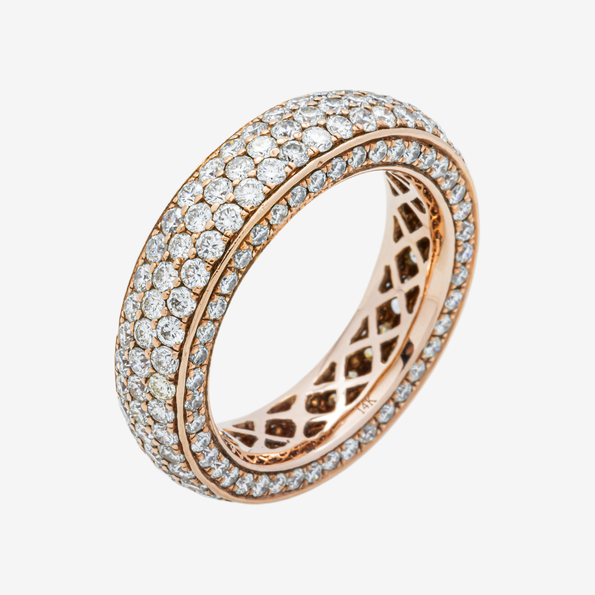HONEYCOMB BAND RING IN RG 5.8 CT DIAMONDS