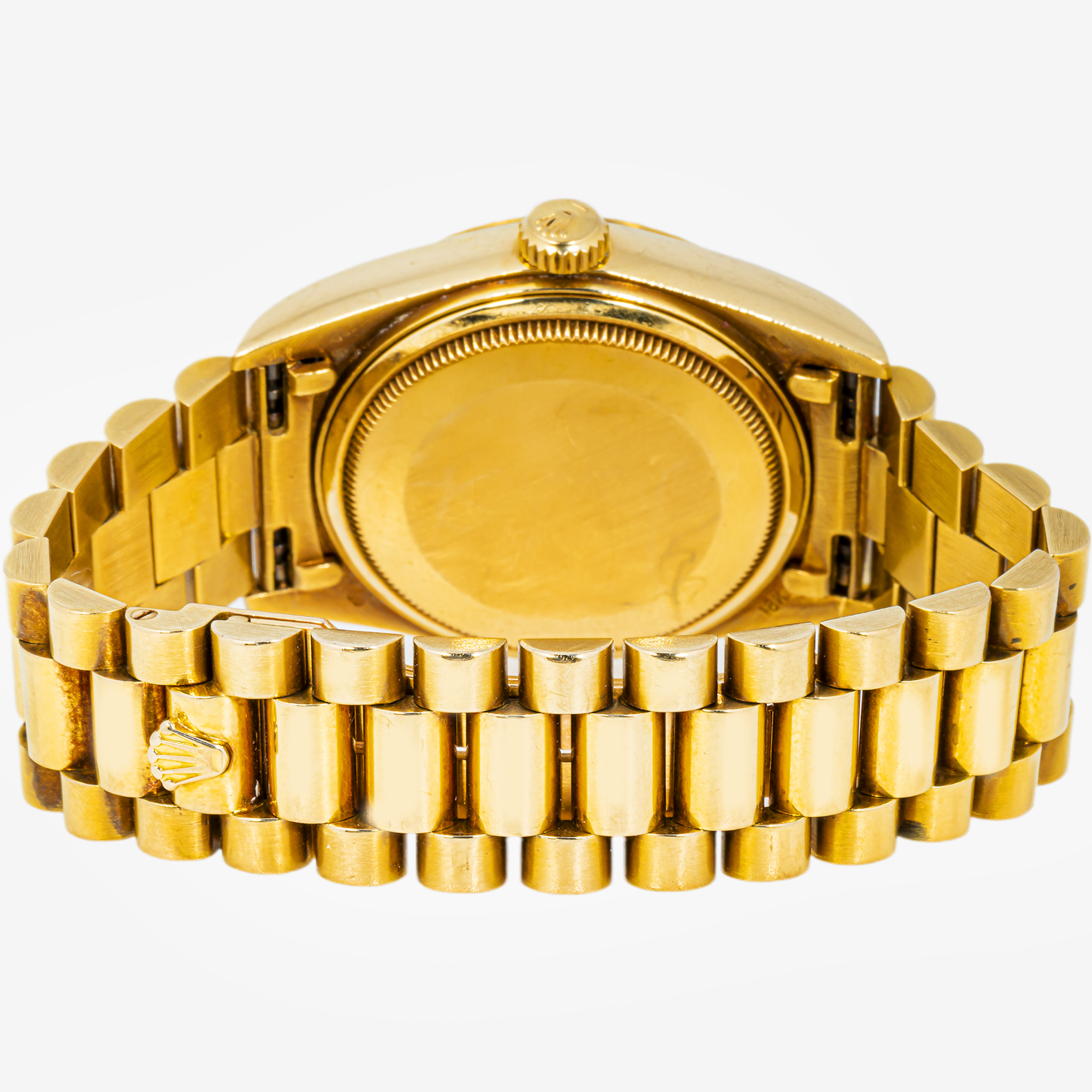 ROLEX DAY-DATE 36MM 1803 CHAMPAGNE DIAMOND DIAL FLUTED BEZEL YELLOW GOLD PRESIDENT BRACELET