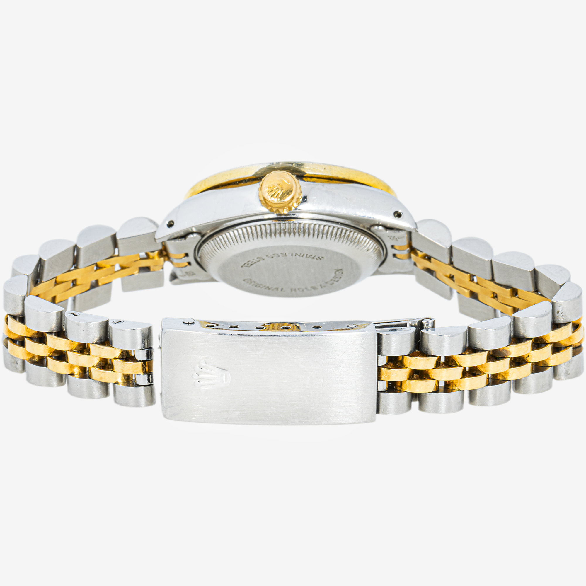 ROLEX DATEJUST 26MM 6917 BLACK MOTHER OF PEARL DIAMOND DIAL DIAMOND BEZEL TWO TONE YELLOW GOLD JUBILEE BRACELET 1.2CT