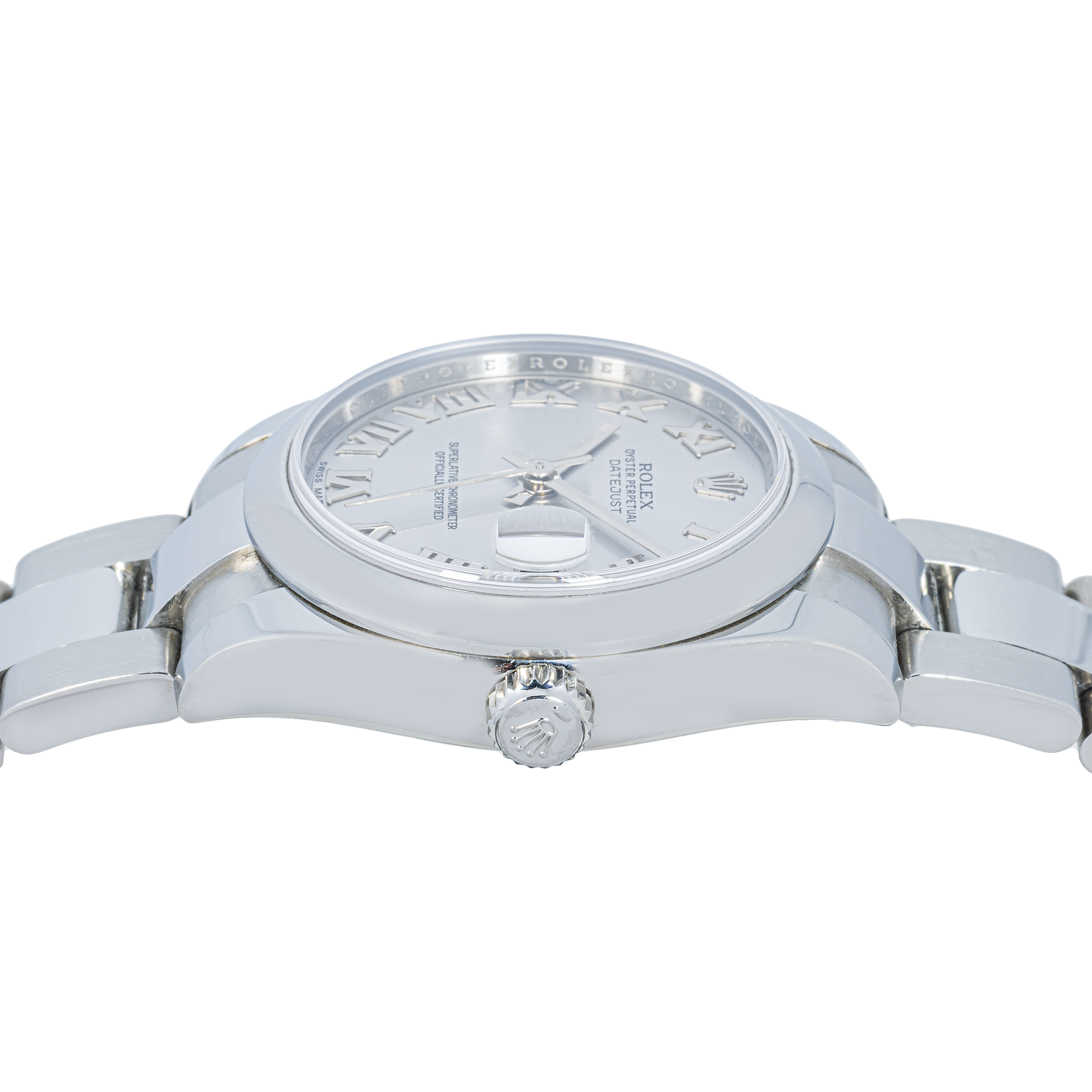 ROLEX DATEJUST 31MM 178240 SILVER ROMAN DIAL SMOOTH BEZEL STAINLESS STEEL OYSTER BRACELET