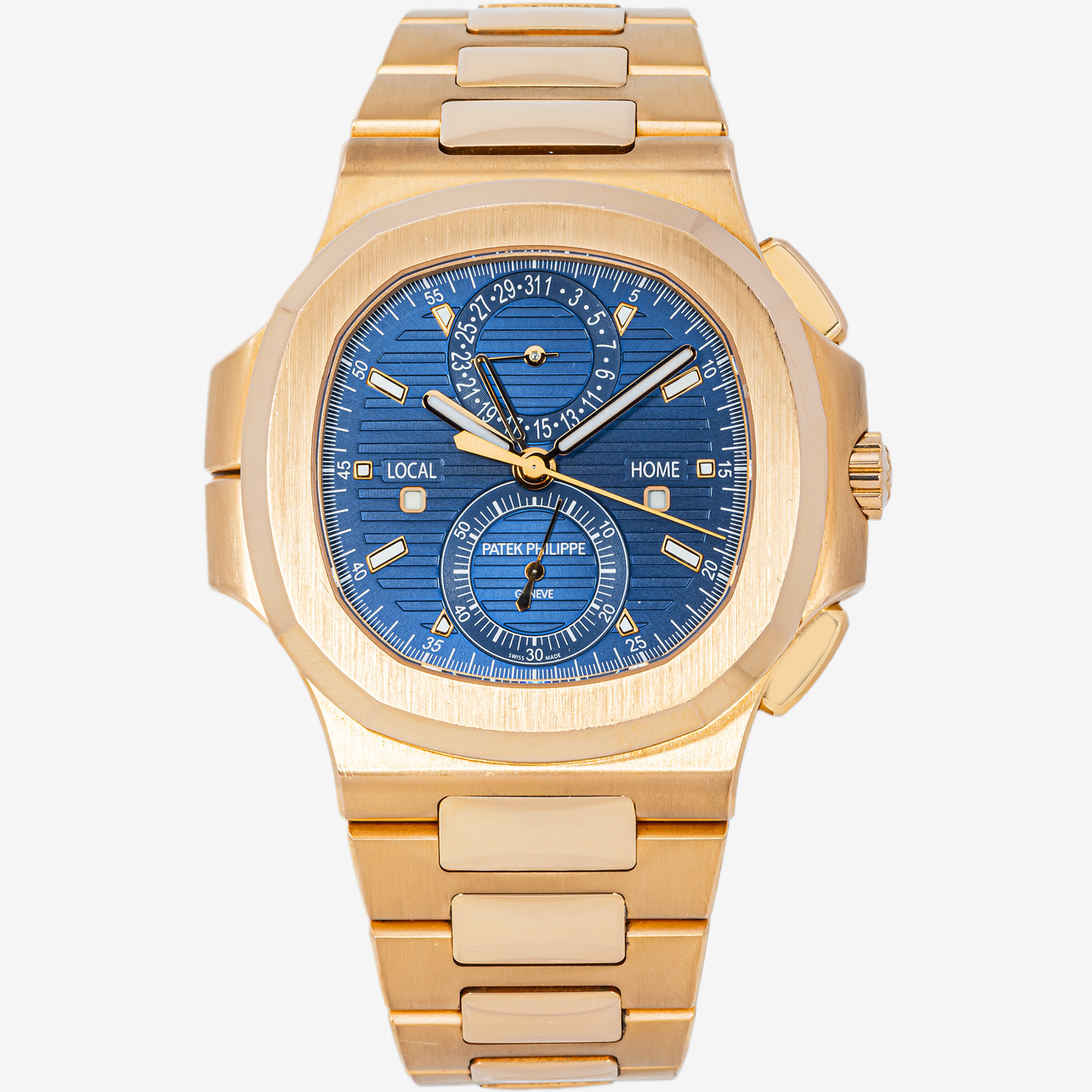 PATEK PHILIPPE NAUTILUS 5990 40MM ROSE GOLD WITH SUNBURST BLUE DIAL