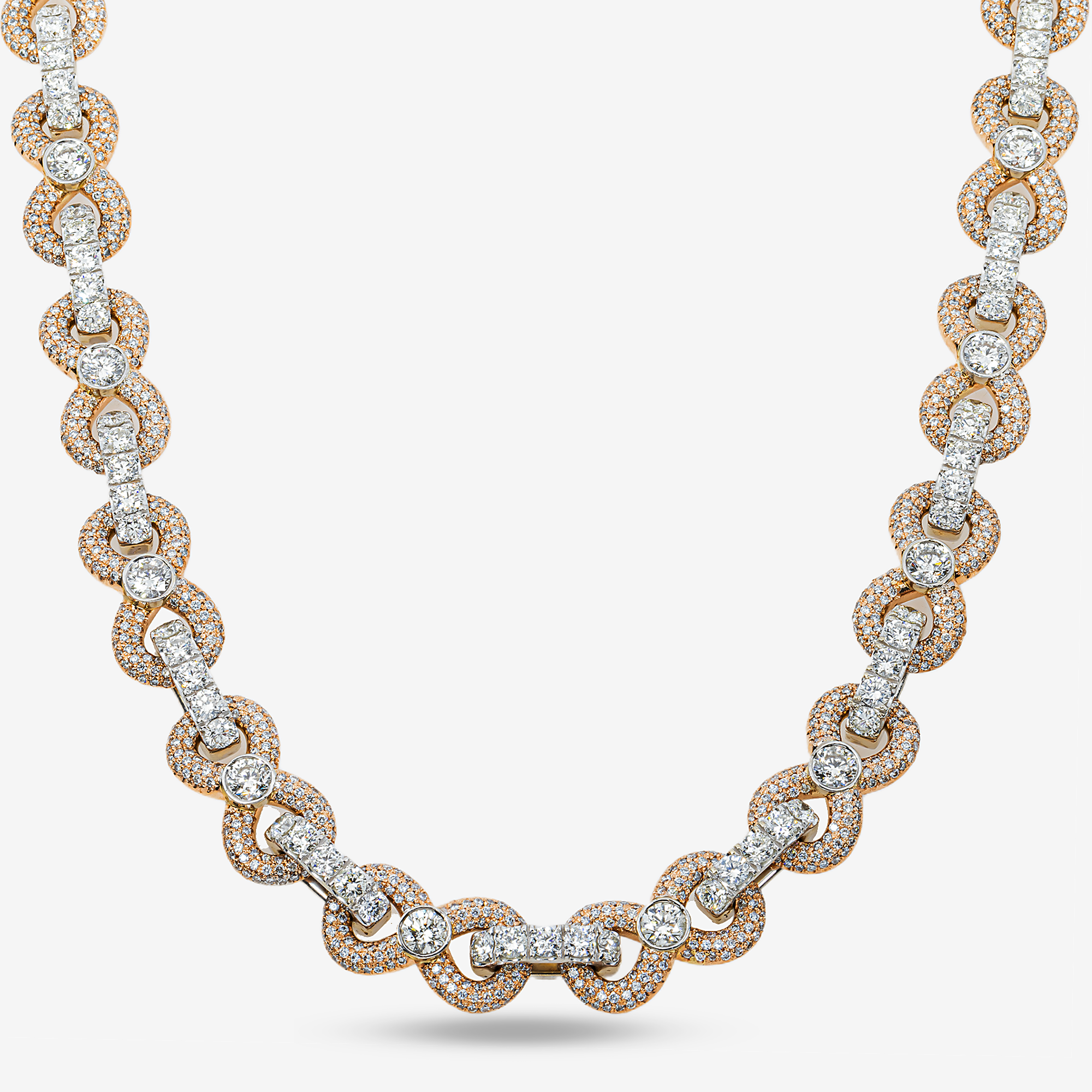 INFINITY LINK TWO TONE 14K SOLID GOLD CHAIN