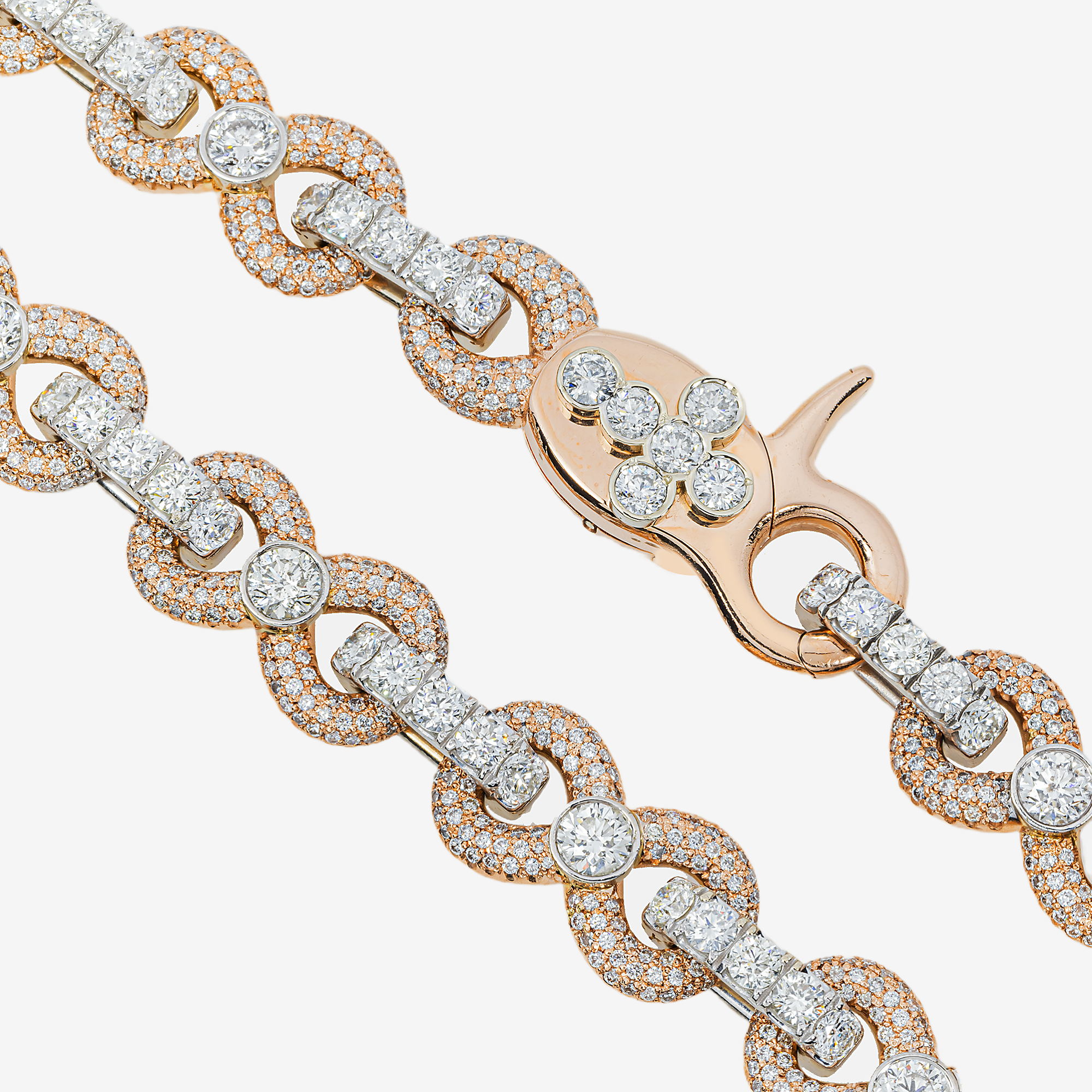 INFINITY LINK TWO TONE 14K SOLID GOLD CHAIN