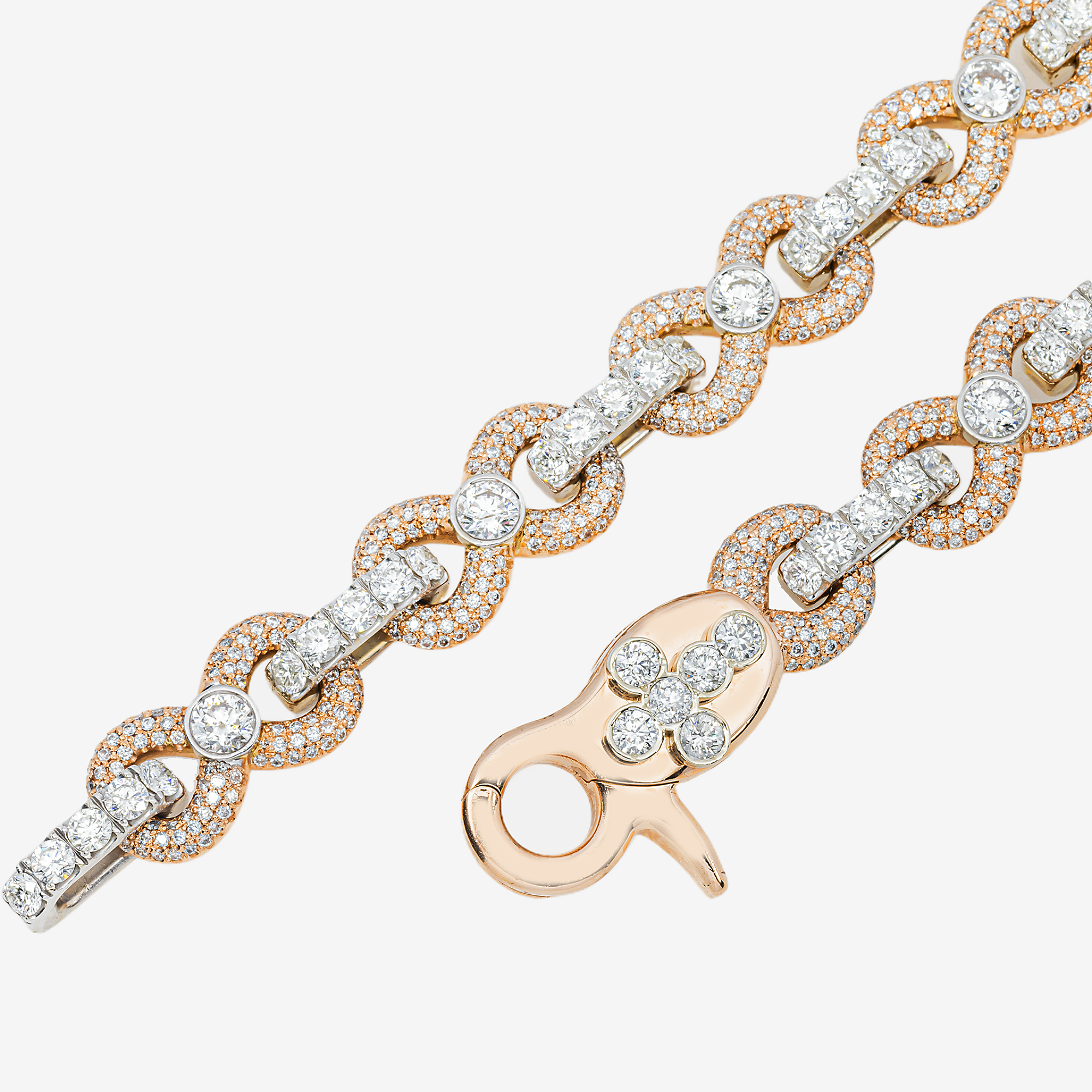 INFINITY LINK TWO TONE 14K SOLID GOLD CHAIN