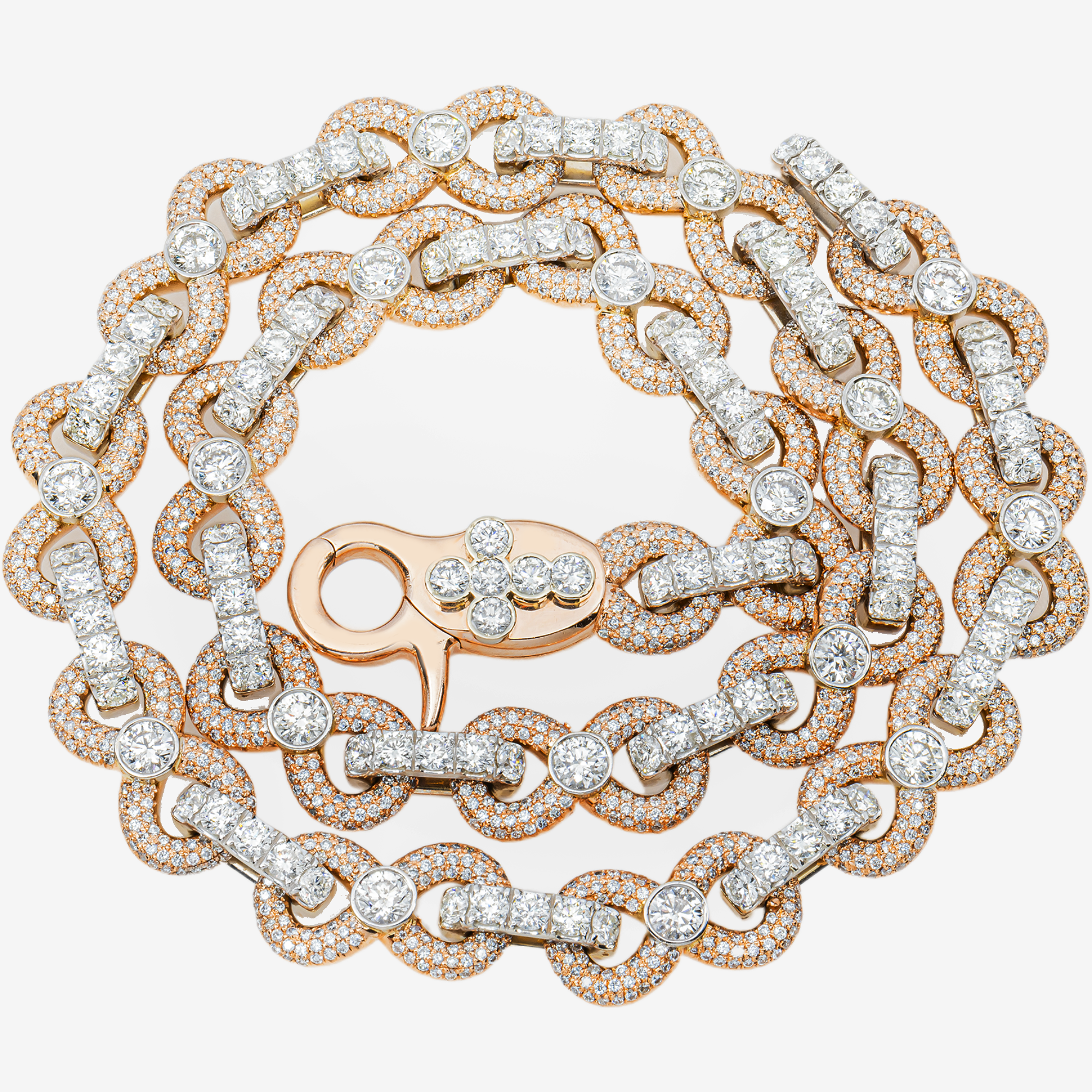 INFINITY LINK TWO TONE 14K SOLID GOLD CHAIN