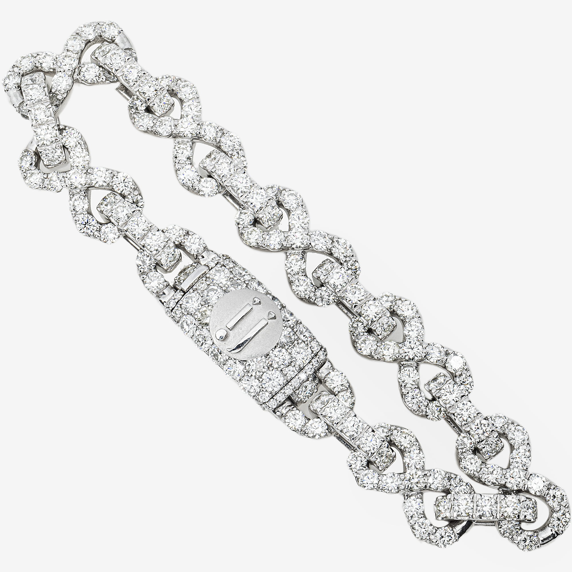 INFINITY LINK CHAIN WHITE GOLD 12 POINTER DIAMOND BRACELET