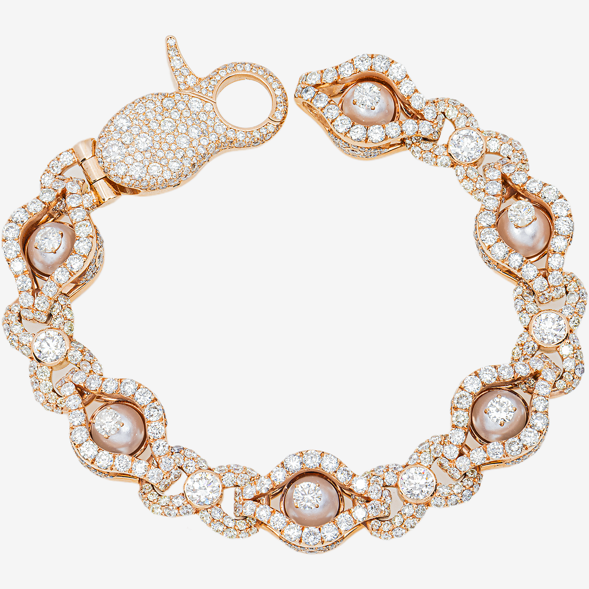 EVIL EYE X INFINITY LINK PEAR SHAPED ROSE GOLD DIAMOND BRACELET
