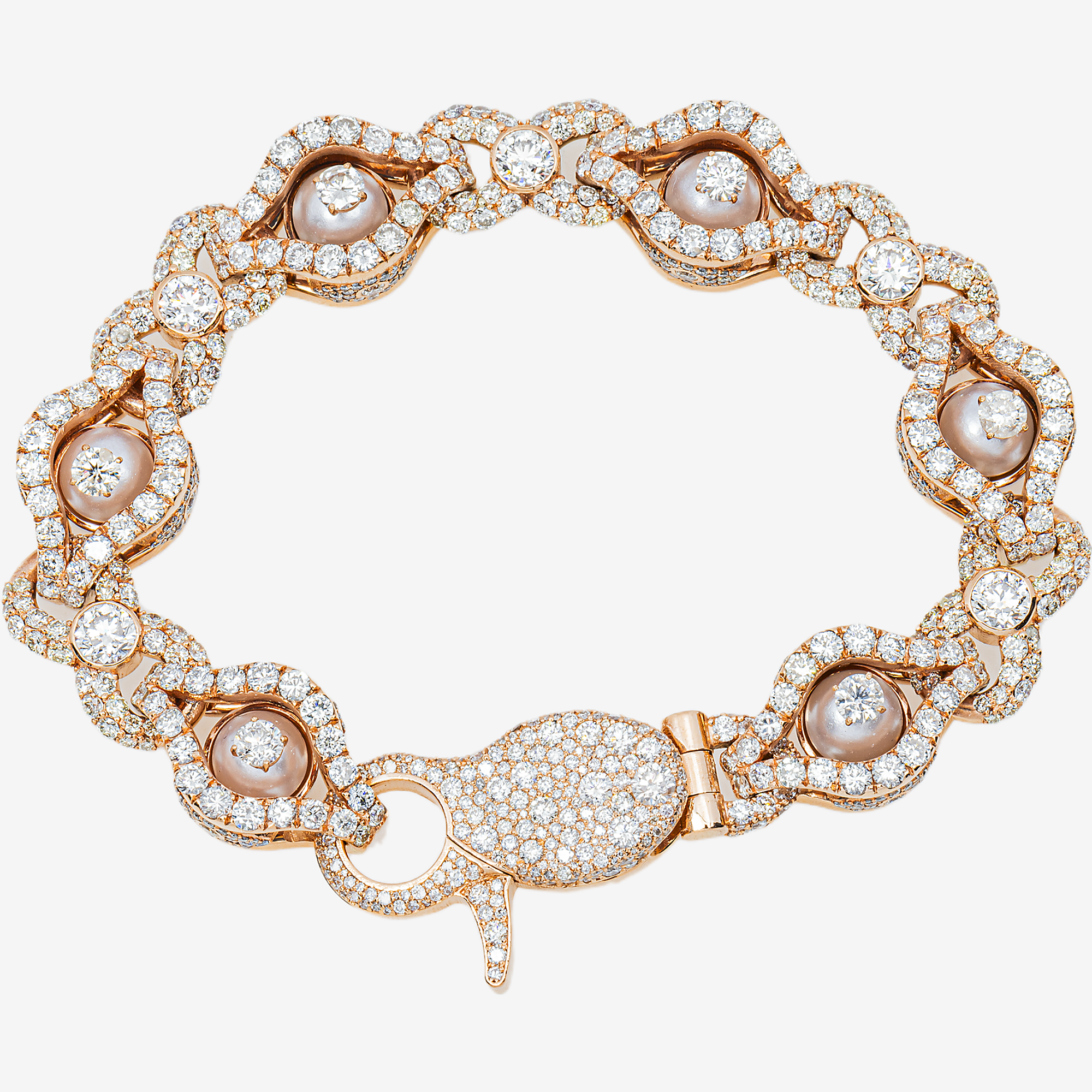 EVIL EYE X INFINITY LINK PEAR SHAPED ROSE GOLD DIAMOND BRACELET