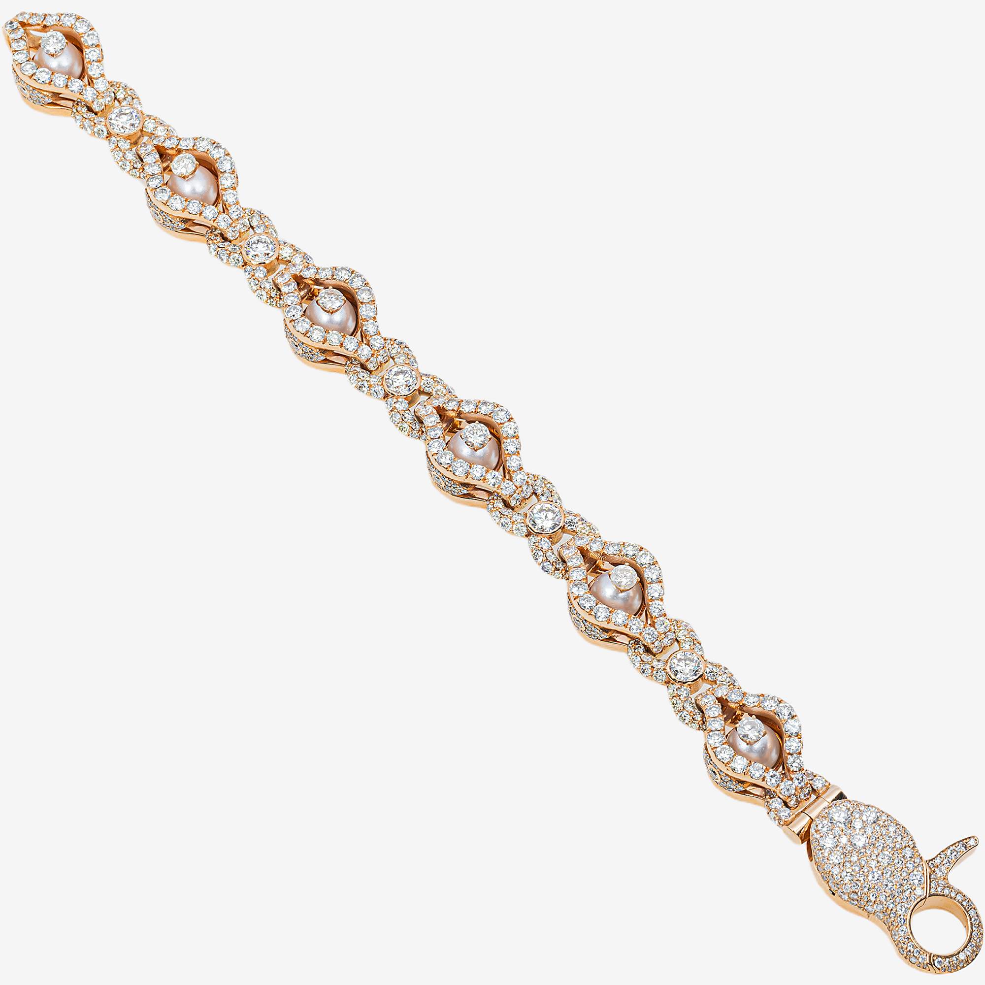 EVIL EYE X INFINITY LINK PEAR SHAPED ROSE GOLD DIAMOND BRACELET