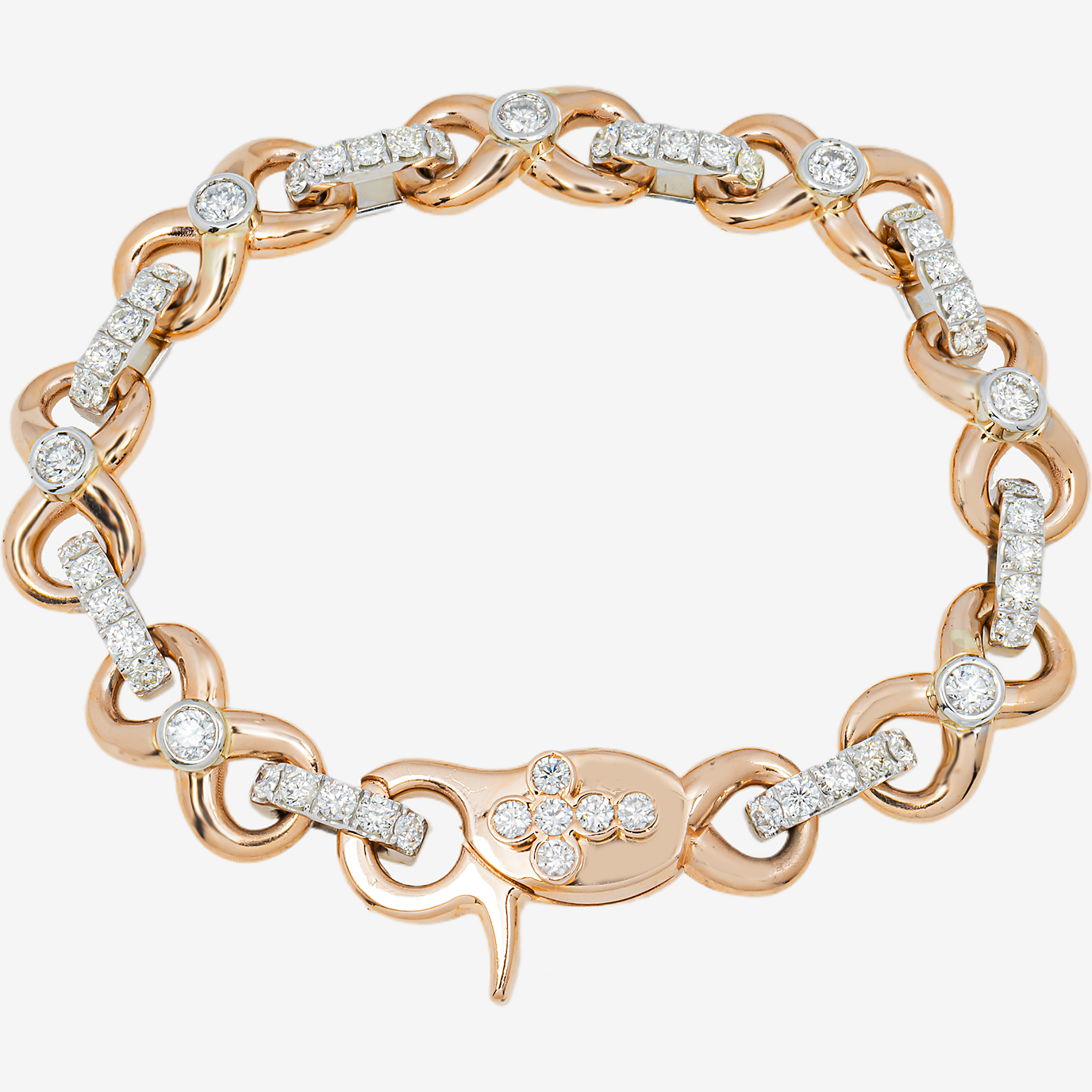TWO TONE DIAMOND INFINITY LINK BRACELET