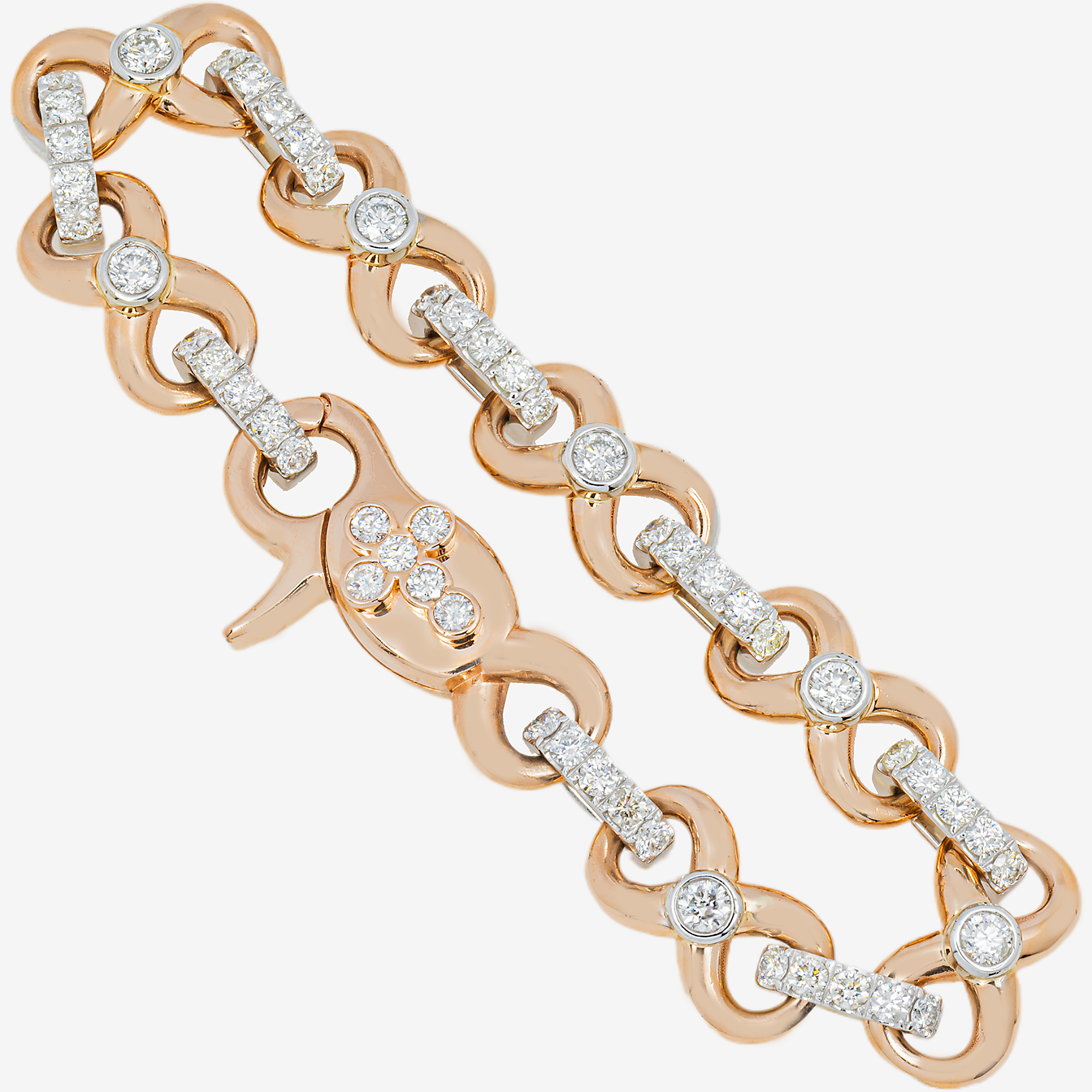 TWO TONE DIAMOND INFINITY LINK BRACELET