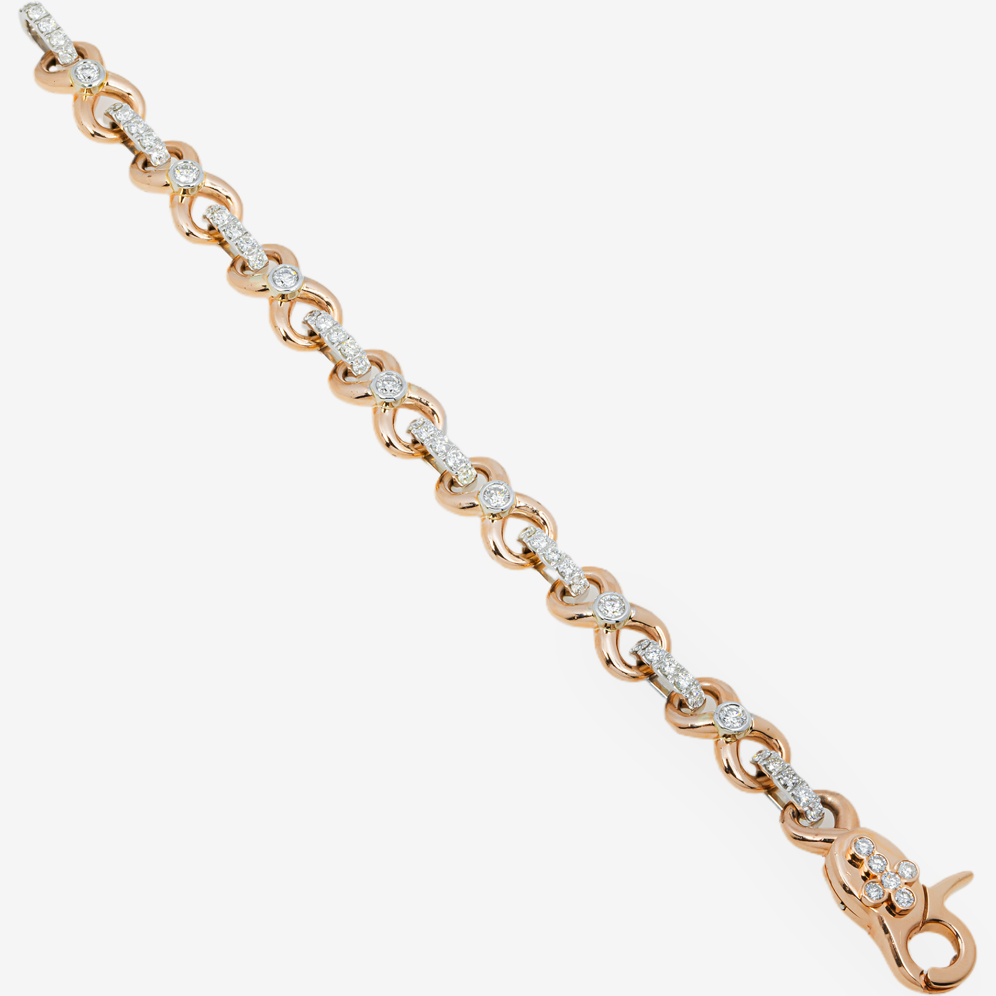 TWO TONE DIAMOND INFINITY LINK BRACELET