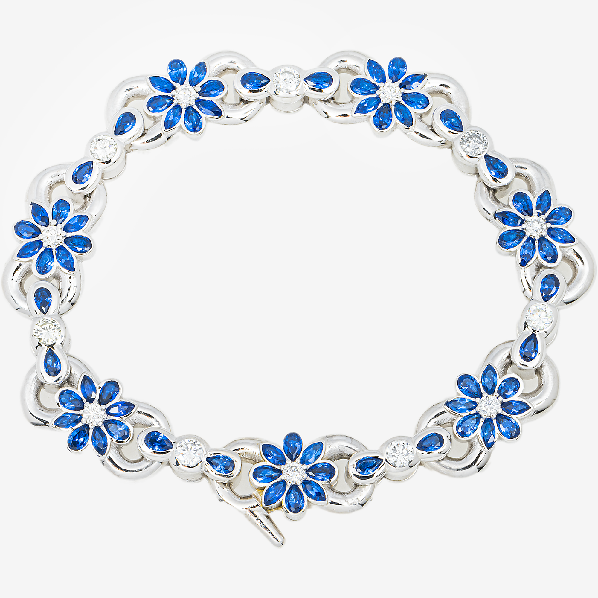BLUE SAPPHIRE INFINITY LOTUS BRACELET