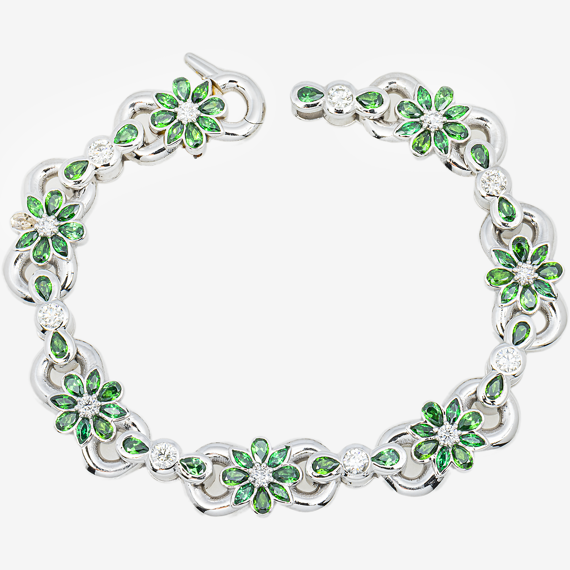 GREEN SAPPHIRE INFINITY LOTUS BRACELET