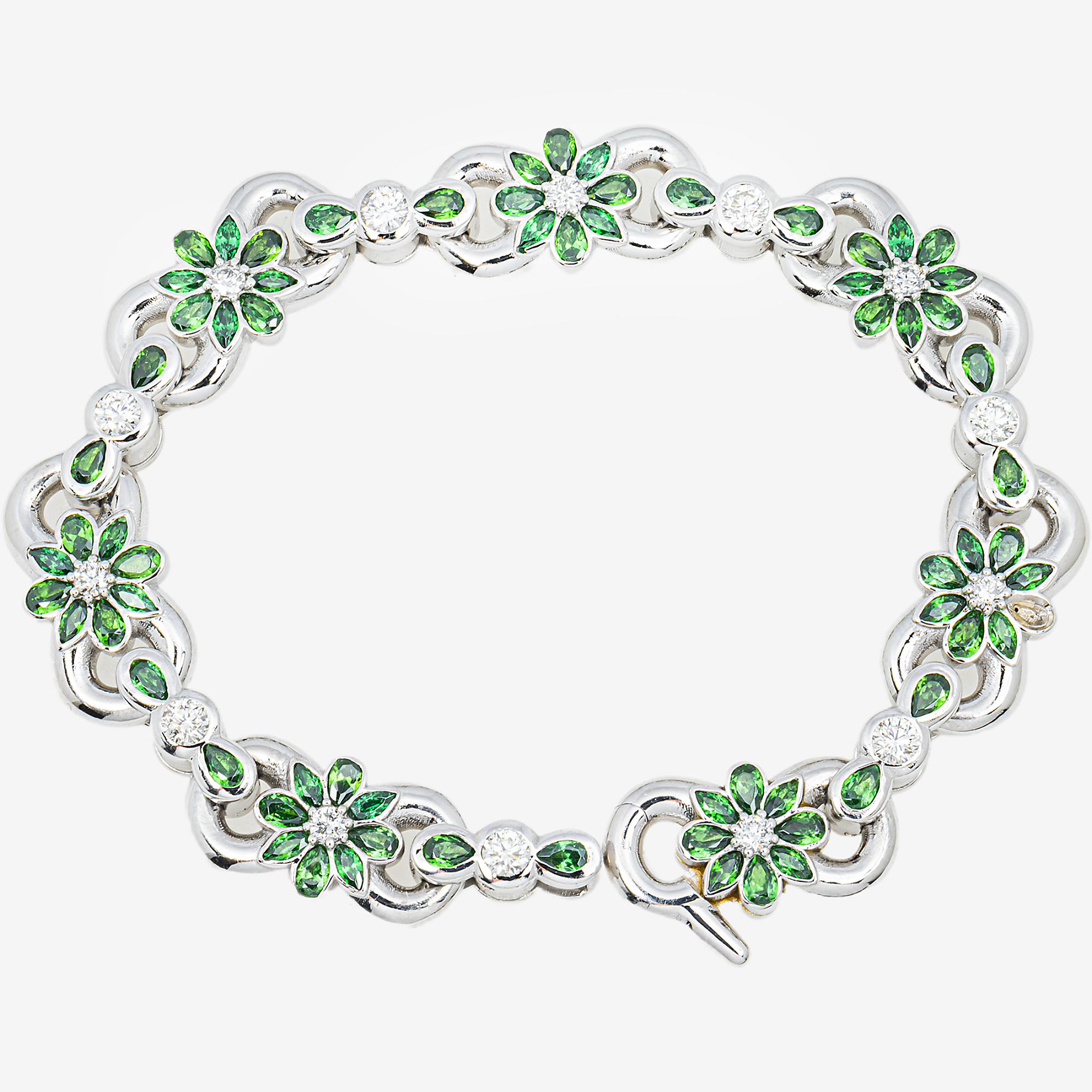 GREEN SAPPHIRE INFINITY LOTUS BRACELET