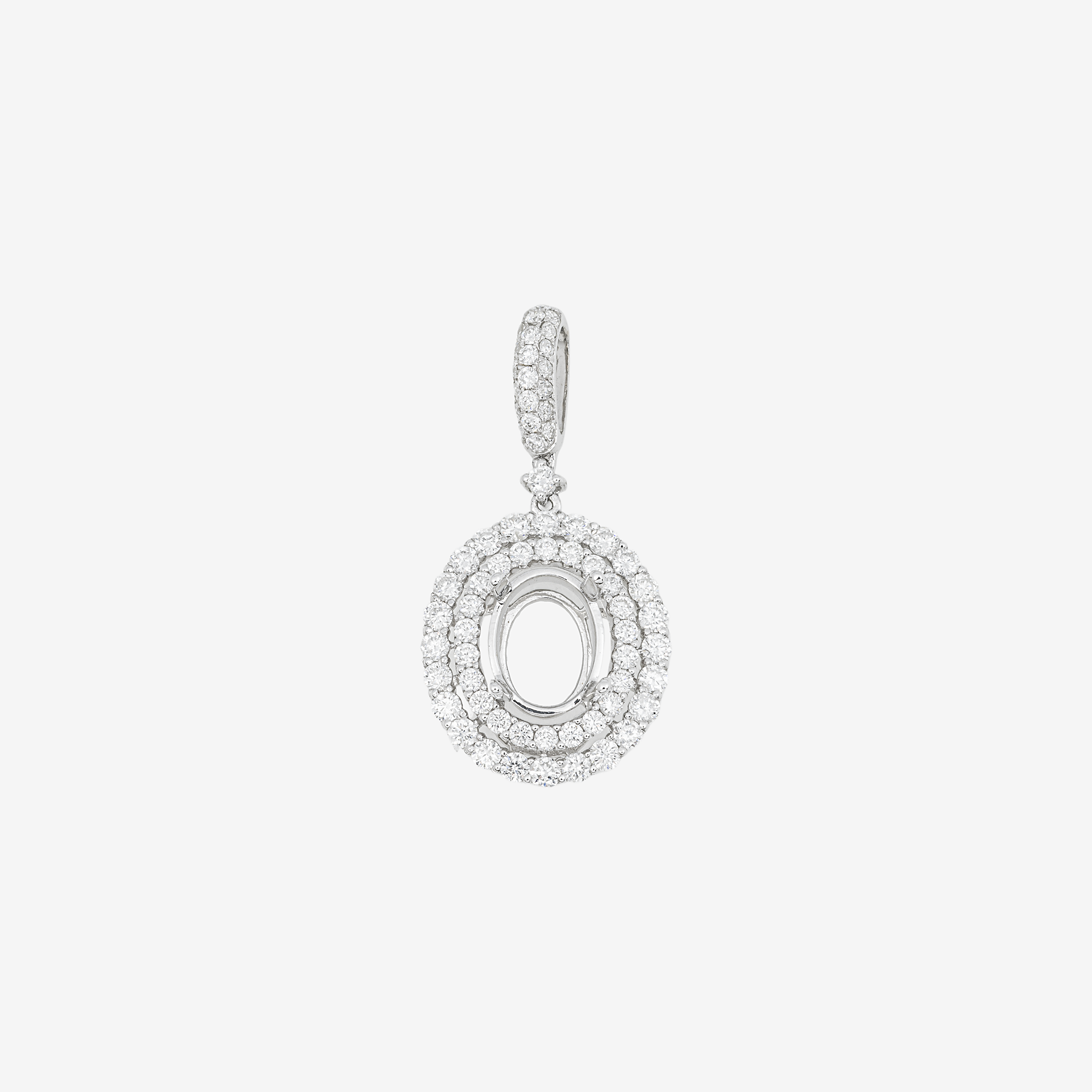 14K CIRCLE DIAMOND DROP PENDANT IN WG